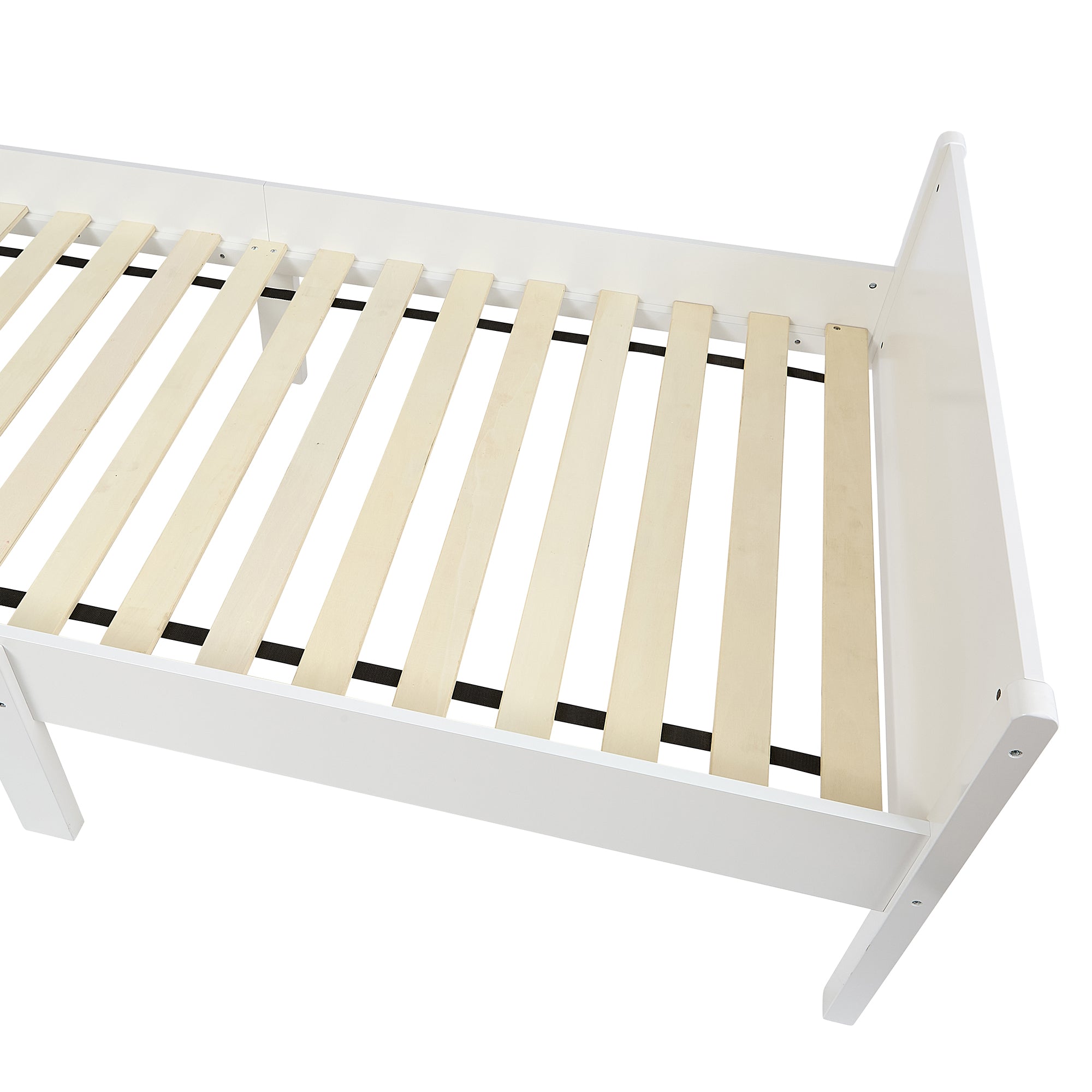 Kids White Single Bed with Football Decal (Ages 4+)