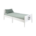 Kids White Single Bed with Football Decal (Ages 4+)