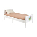 Kids White Single Bed with Horse Rider Decal (Ages 4+)