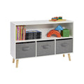 Kids Storage Shelf with 3 Fabric Bins (Ages 3-12 Years)