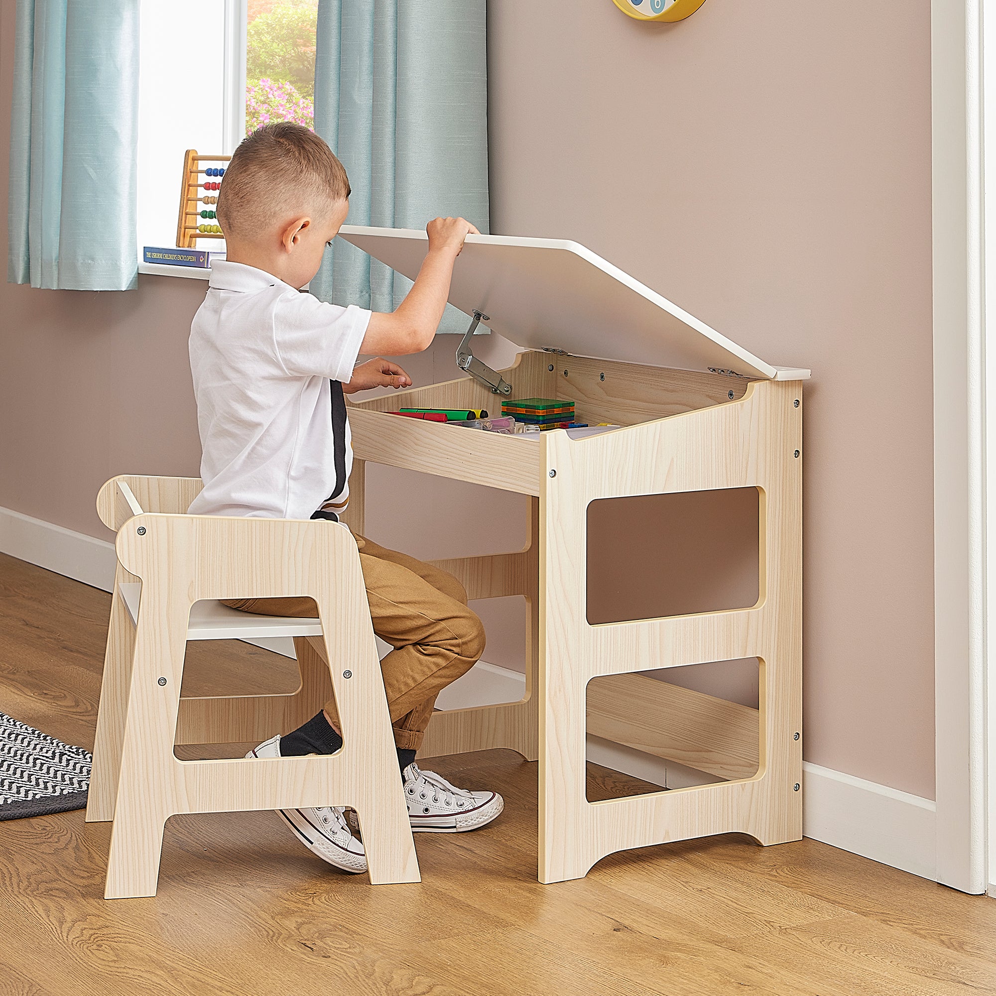 Kids Scandi Study Desk & Chair Set (Ages 3-7)