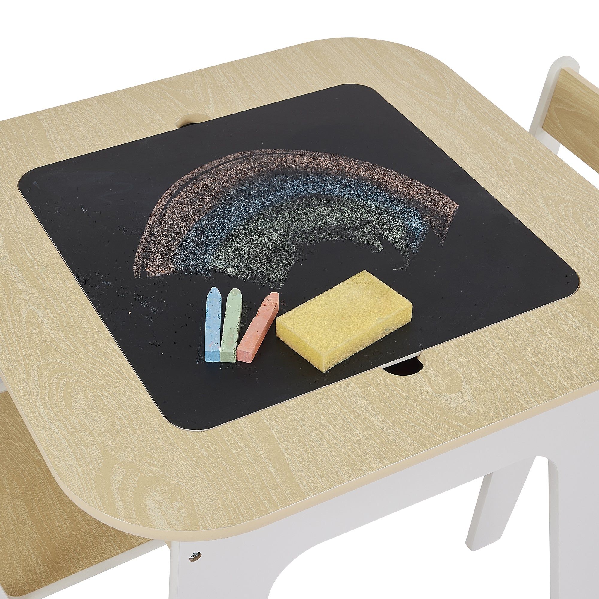 Kids 3-in-1 Storage Table & 2 Chairs Set (18 Months – 5 Years)