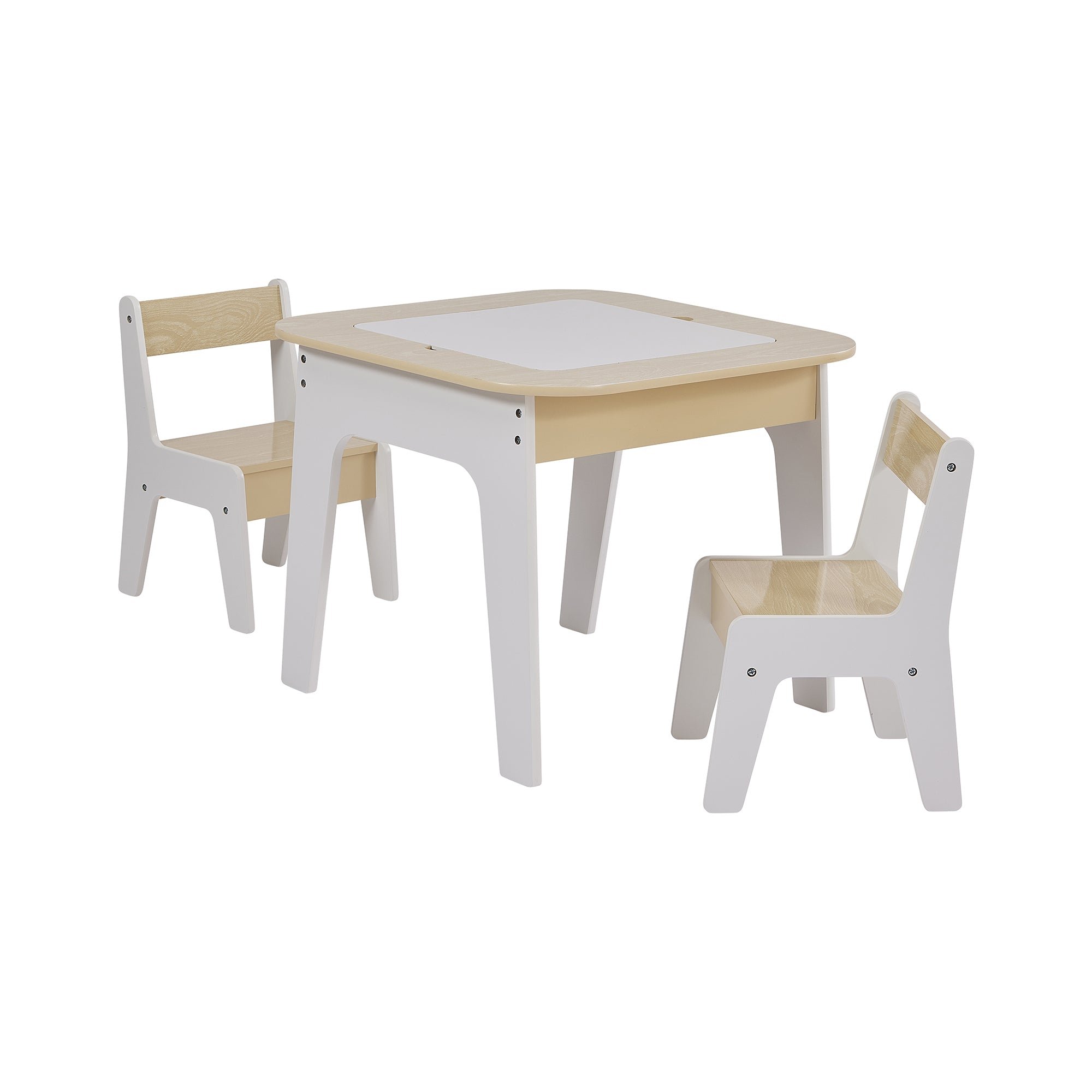 Kids 3-in-1 Storage Table & 2 Chairs Set (18 Months – 5 Years)