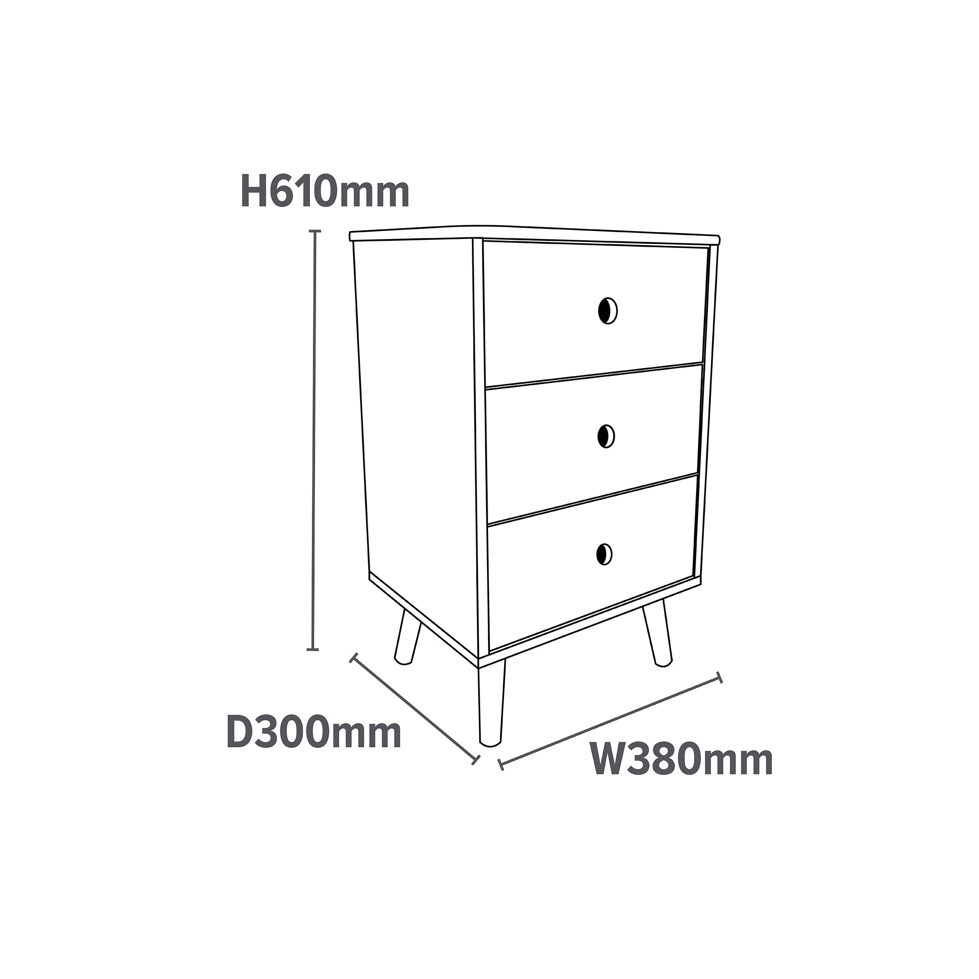 Kids 3-Drawer Bedroom Storage Cabinet (Ages 3-12)