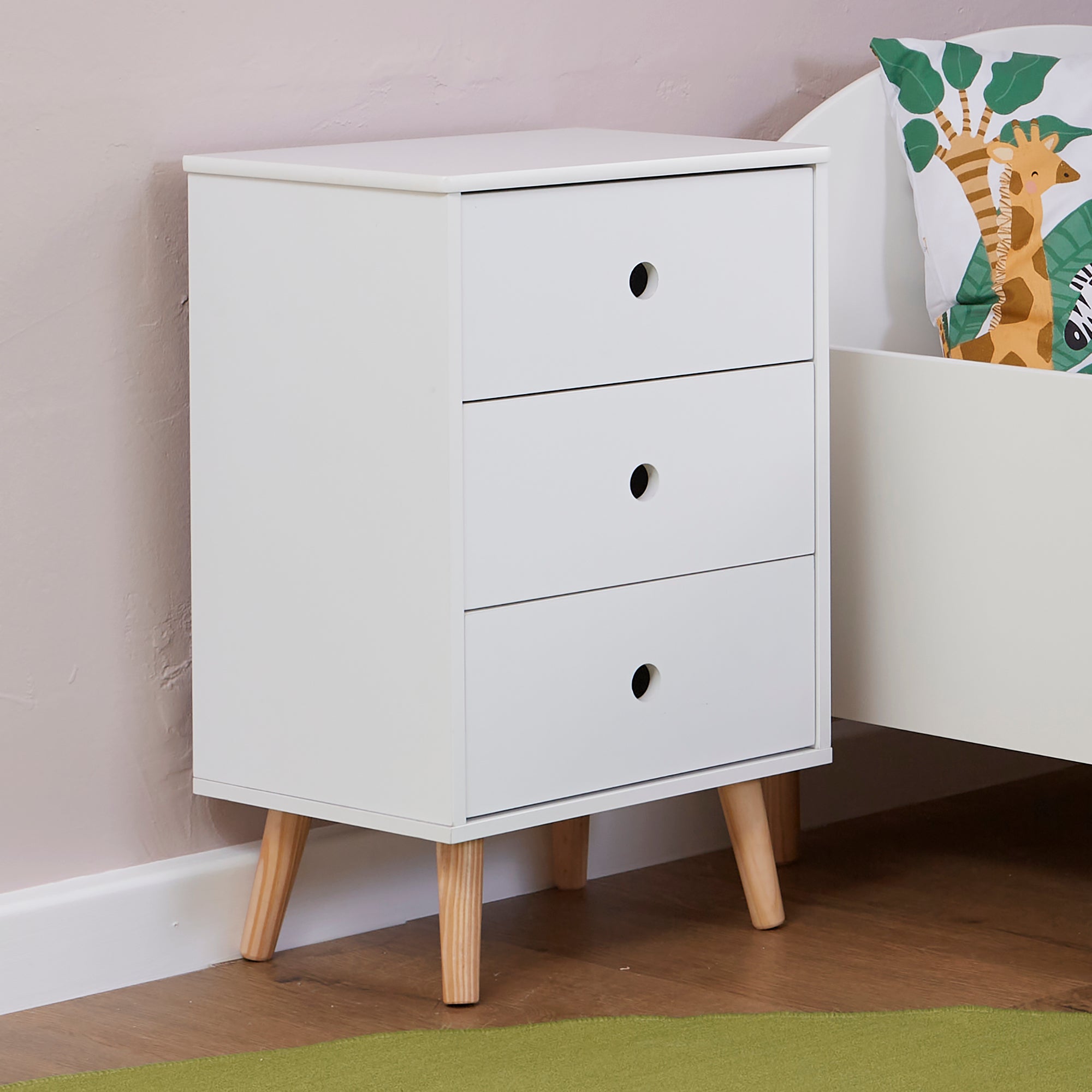Kids 3-Drawer Bedroom Storage Cabinet (Ages 3-12)