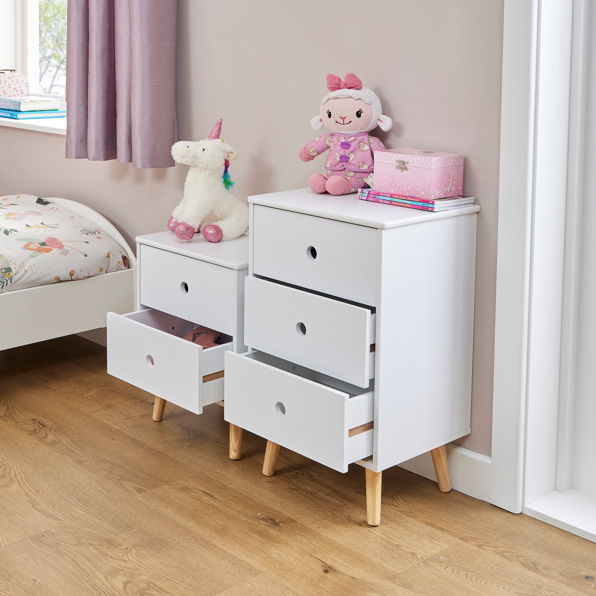 Kids 3-Drawer Bedroom Storage Cabinet (Ages 3-12)