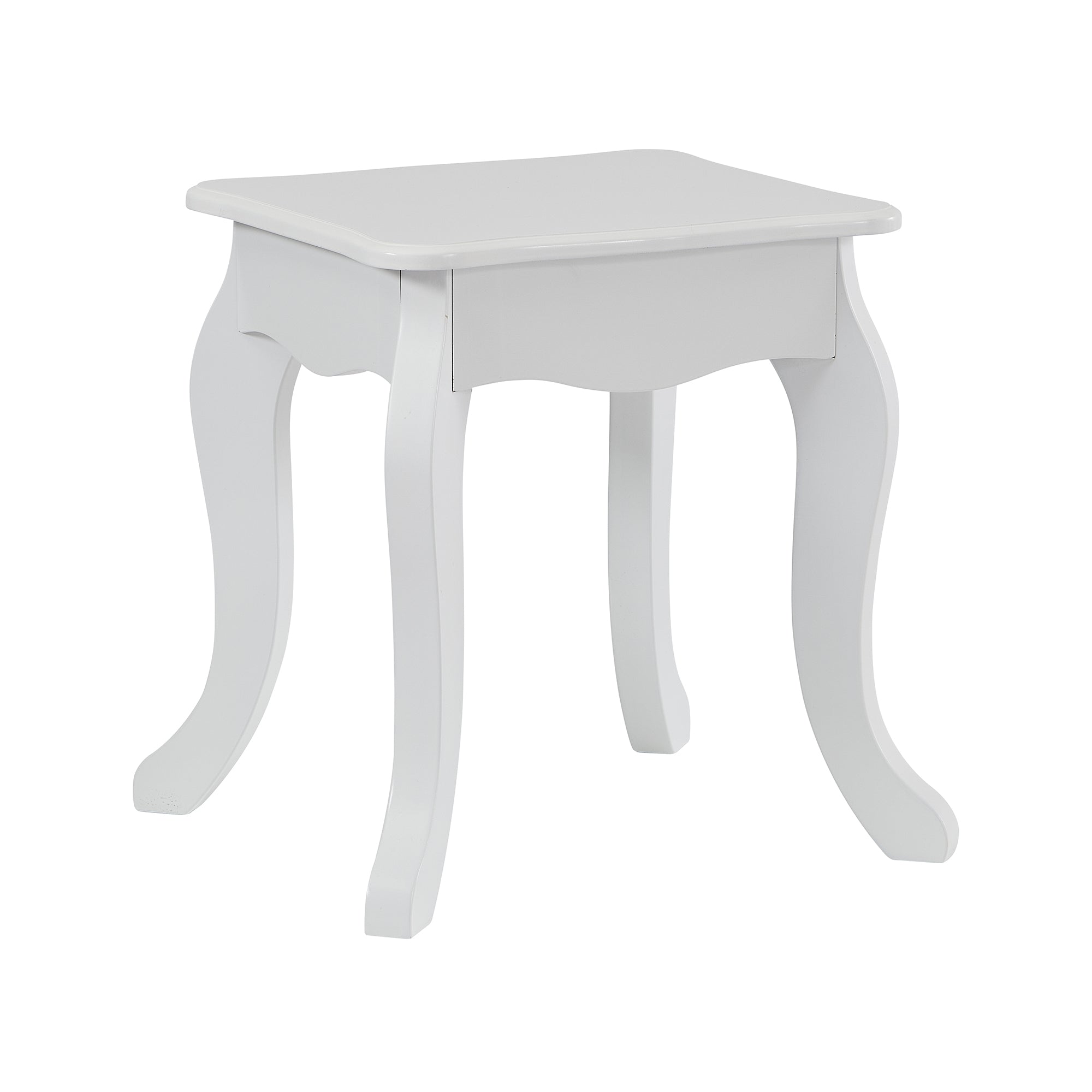 Kids White Vanity Table & Stool Set (Ages 3-7)
