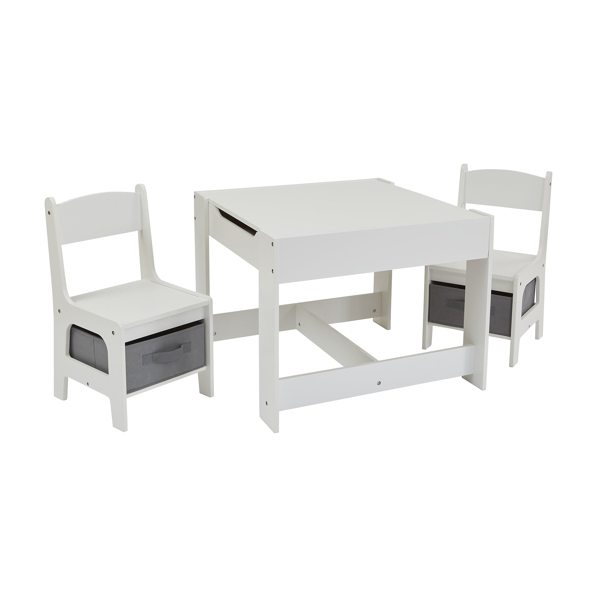 Kids Wooden Activity Table & 2 Chairs with Storage Bins (18 Months – 6 Years)