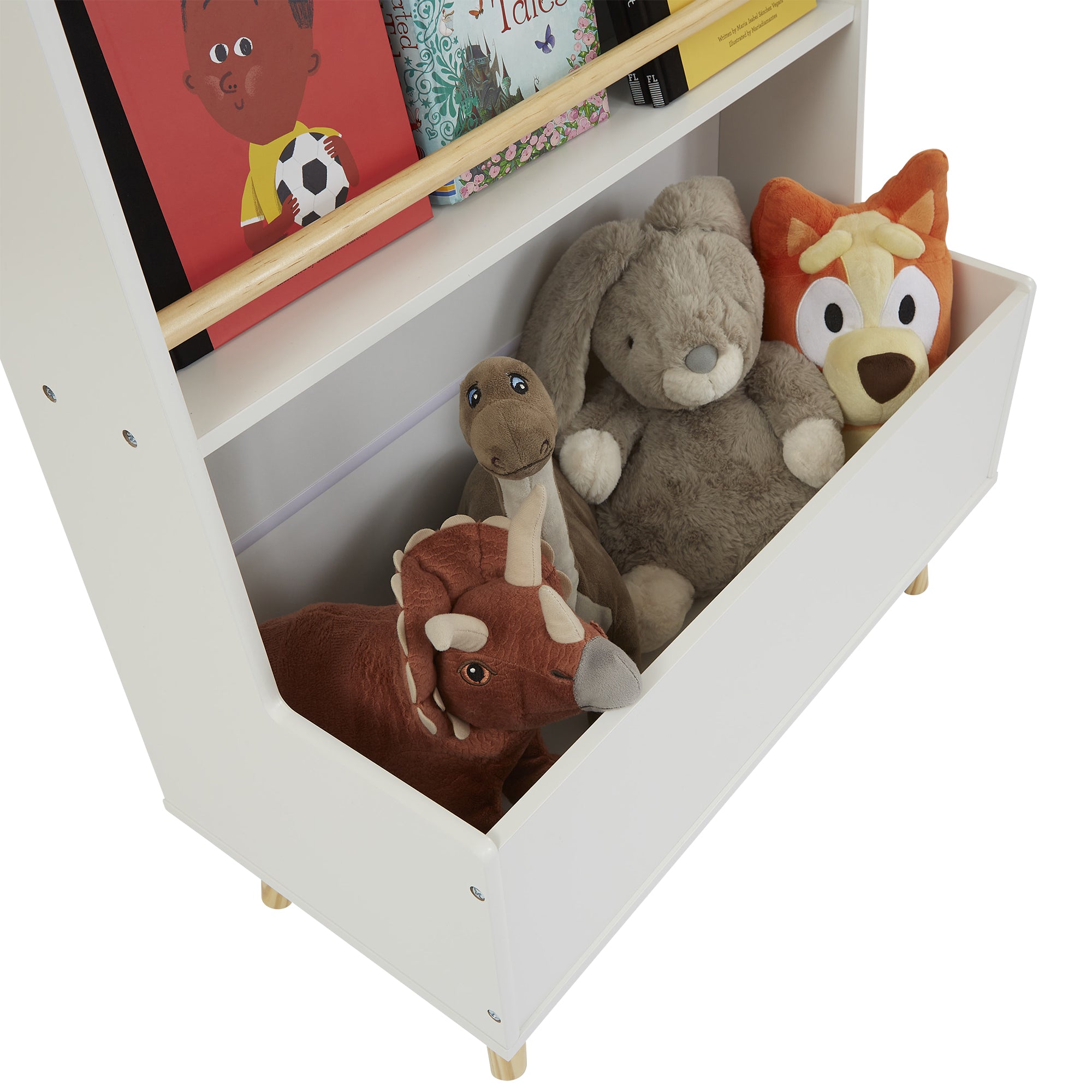 Kids White Bookcase & Toy Storage Cabinet (Ages 3-12)
