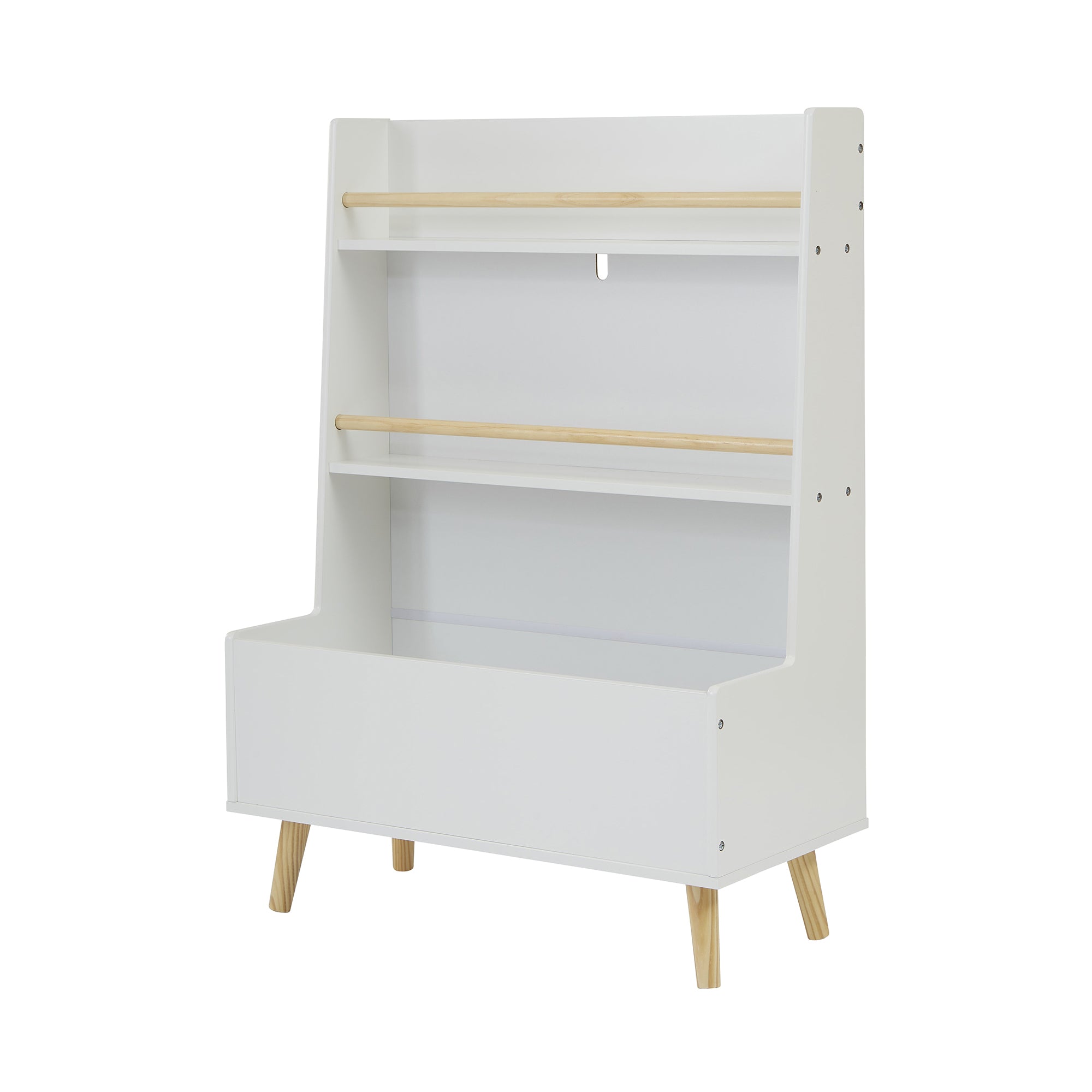 Kids White Bookcase & Toy Storage Cabinet (Ages 3-12)