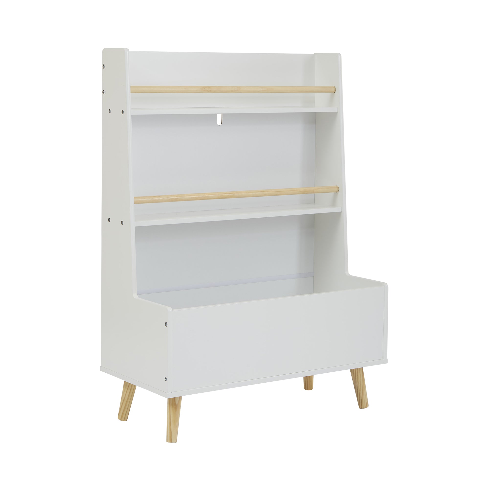 Kids White Bookcase & Toy Storage Cabinet (Ages 3-12)
