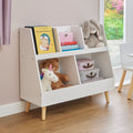 Kids White Sloping Bookcase – Toy & Book Storage (Ages 3-12)