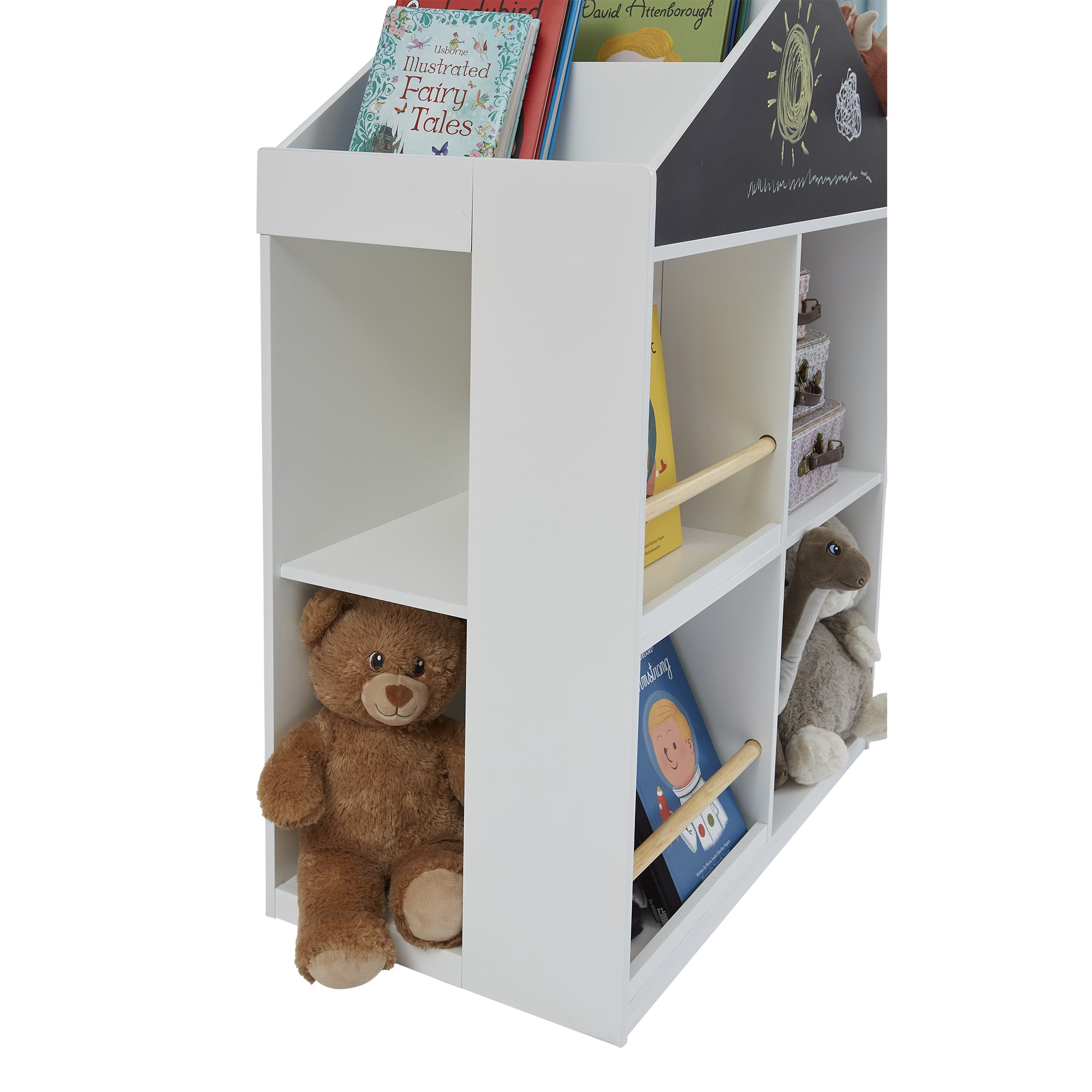 Kids White Blackboard Bookcase & Storage Cabinet (Ages 1-12)
