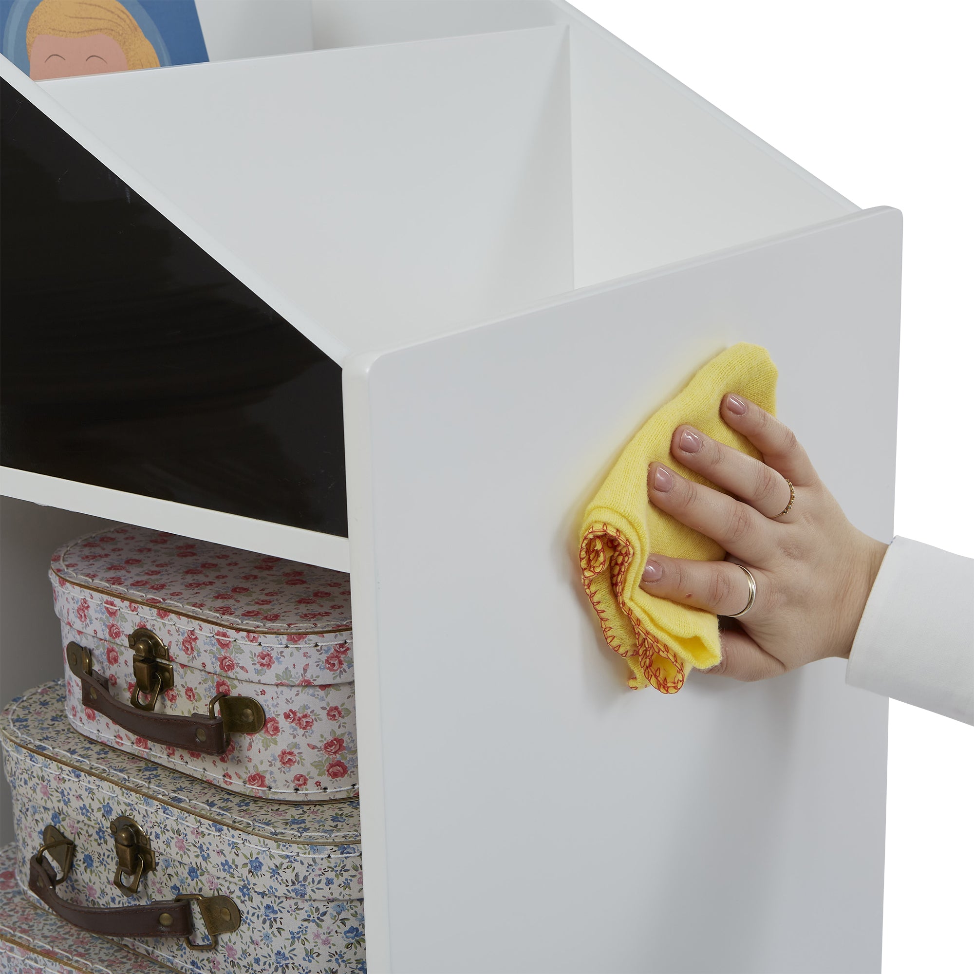 Kids White Blackboard Bookcase & Storage Cabinet (Ages 1-12)