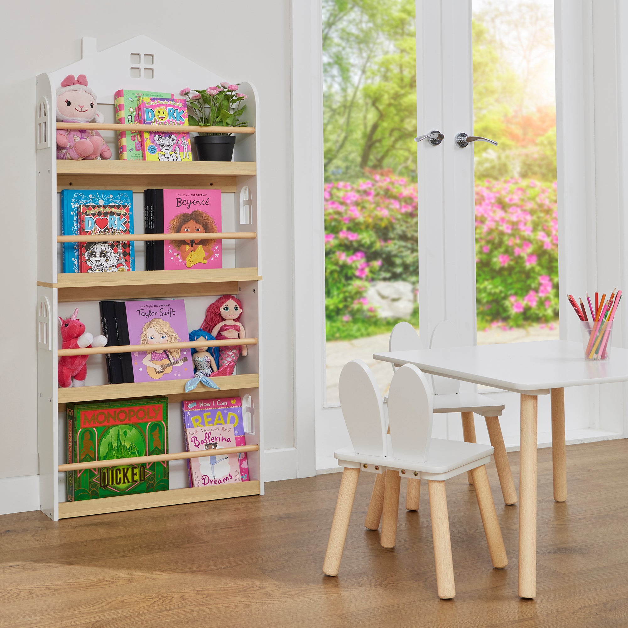 Kids Slimline House Bookcase – Wall Mounted Display (Ages 3+)