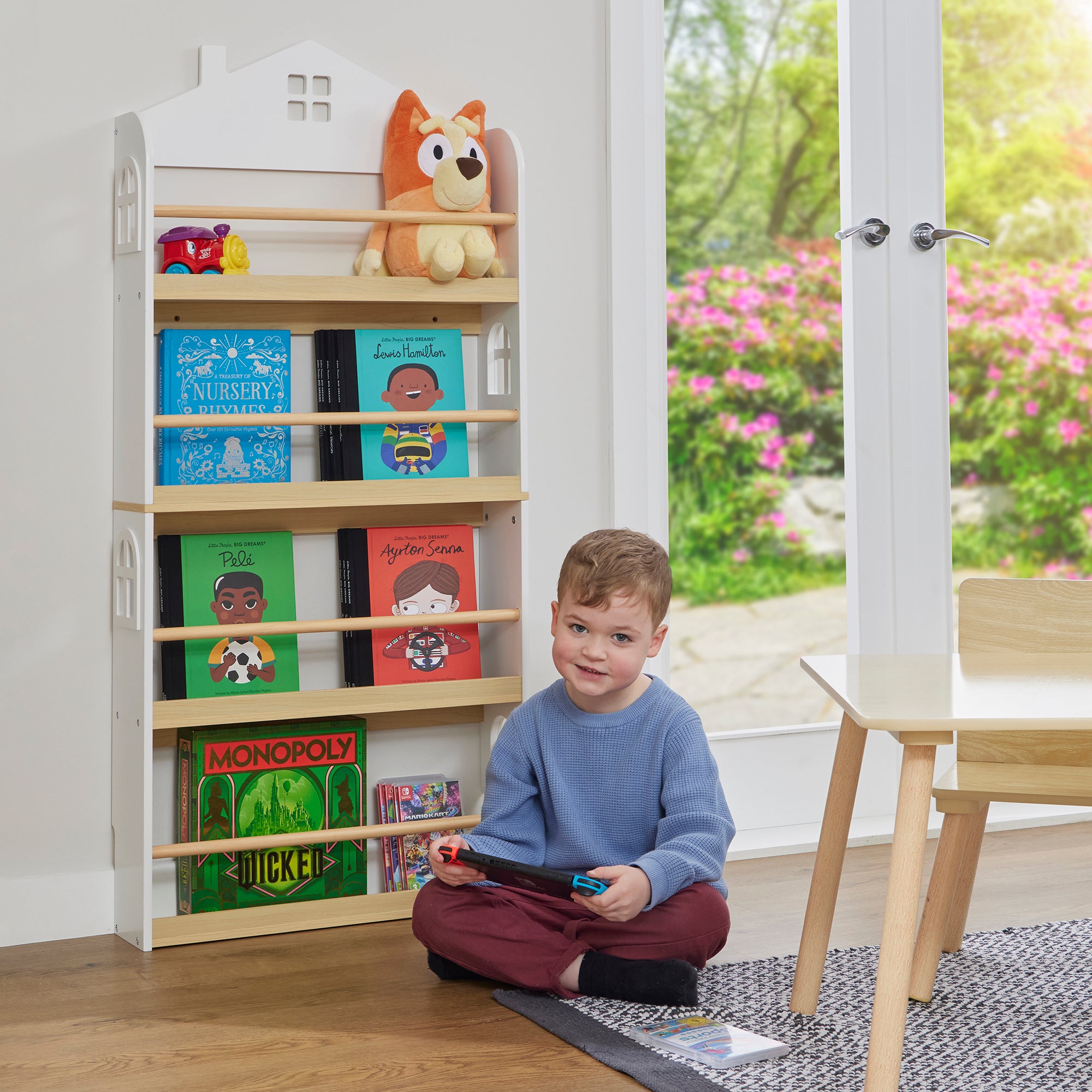 Kids Slimline House Bookcase – Wall Mounted Display (Ages 3+)