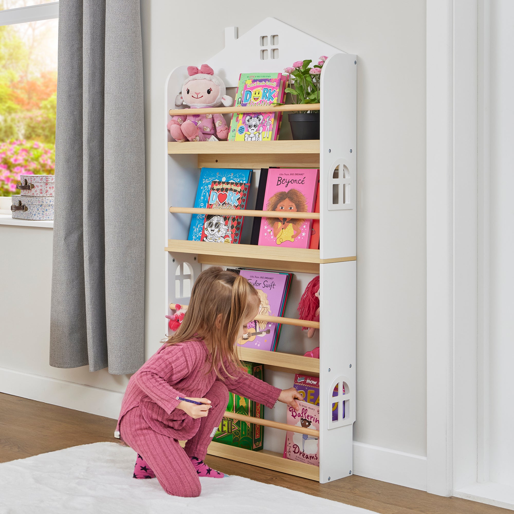 Kids Slimline House Bookcase – Wall Mounted Display (Ages 3+)