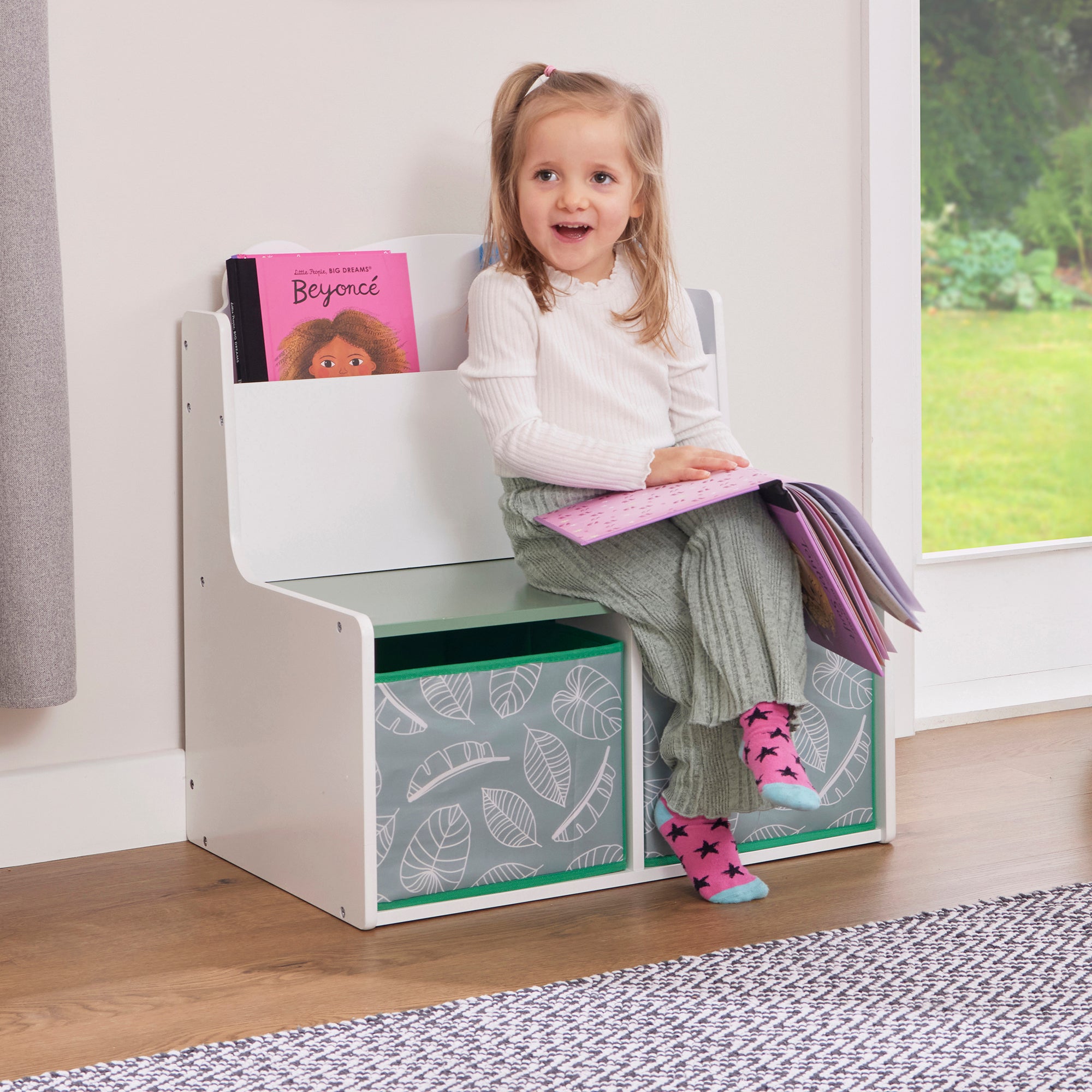 Kids Teddy Bear Bookcase with Storage & Seat (Ages 3+)