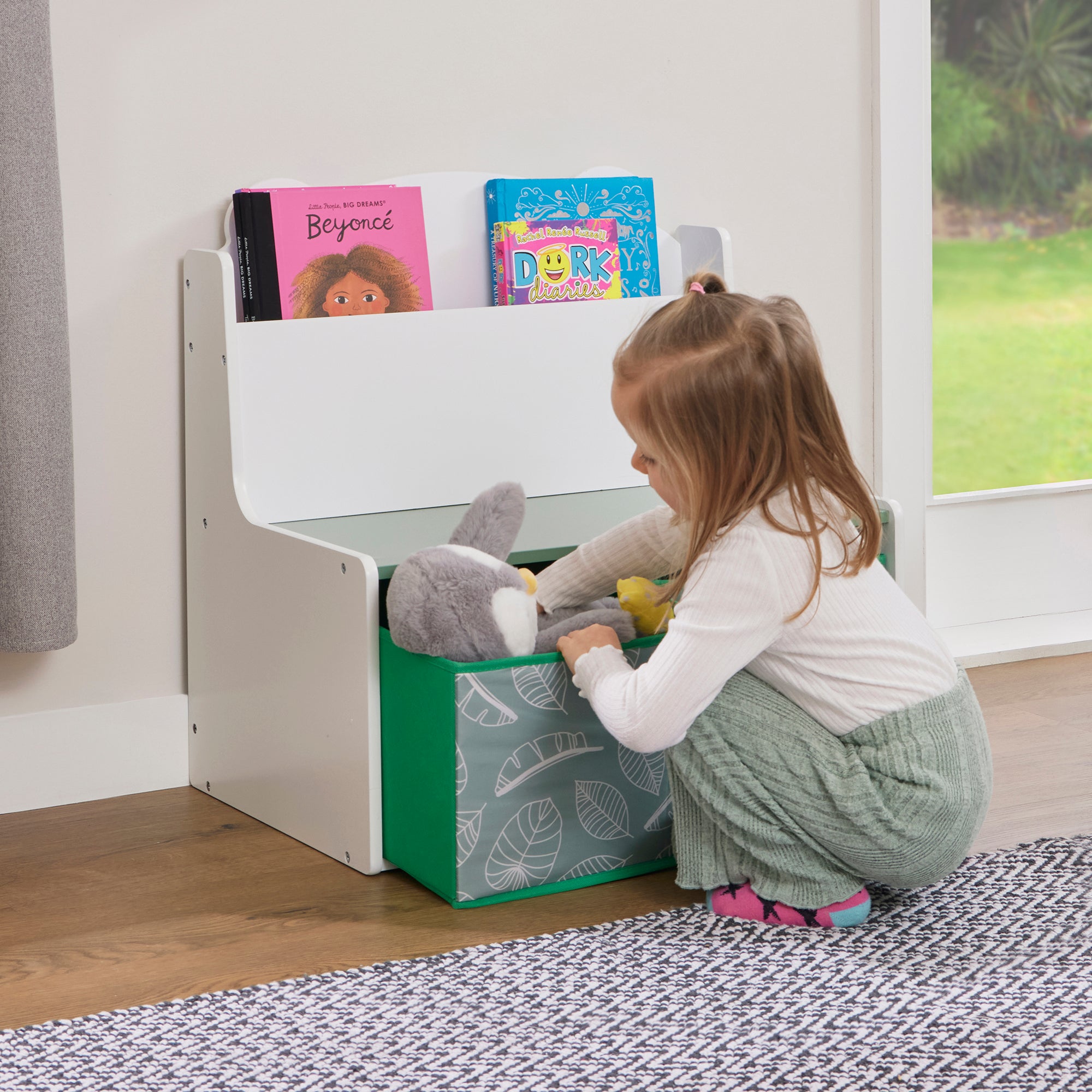 Kids Teddy Bear Bookcase with Storage & Seat (Ages 3+)