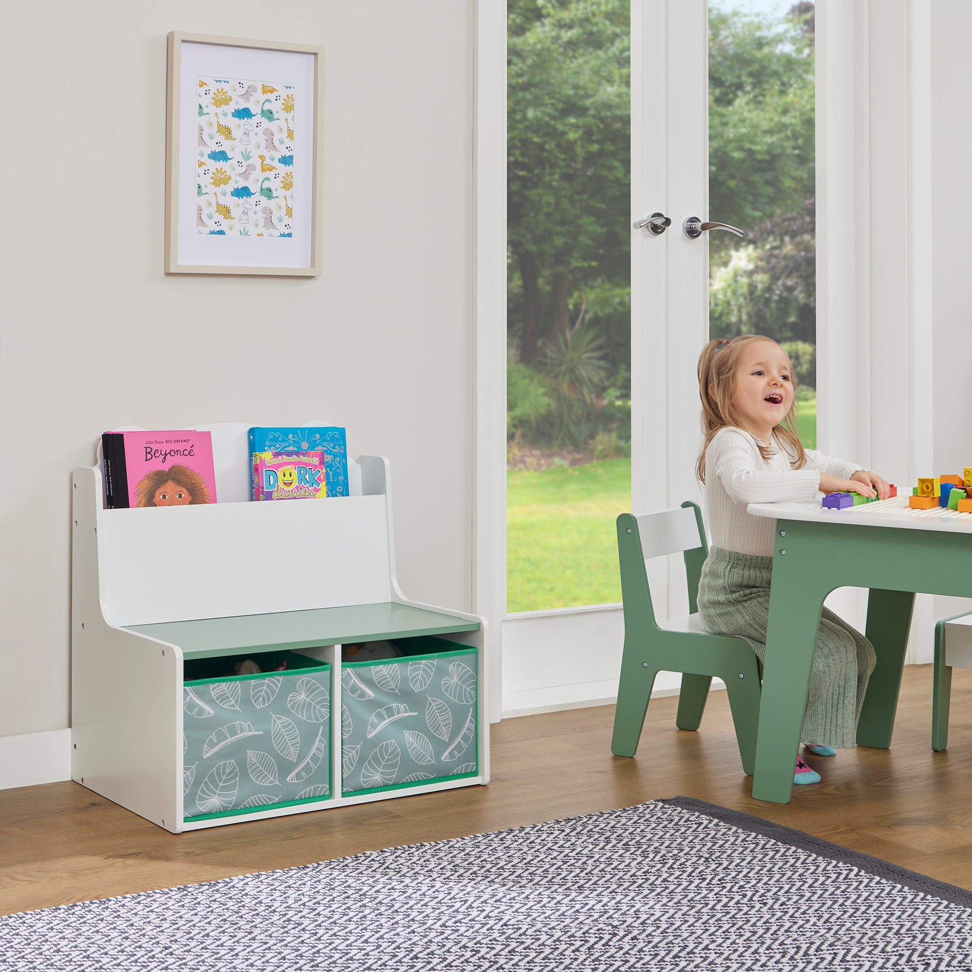 Kids Teddy Bear Bookcase with Storage & Seat (Ages 3+)