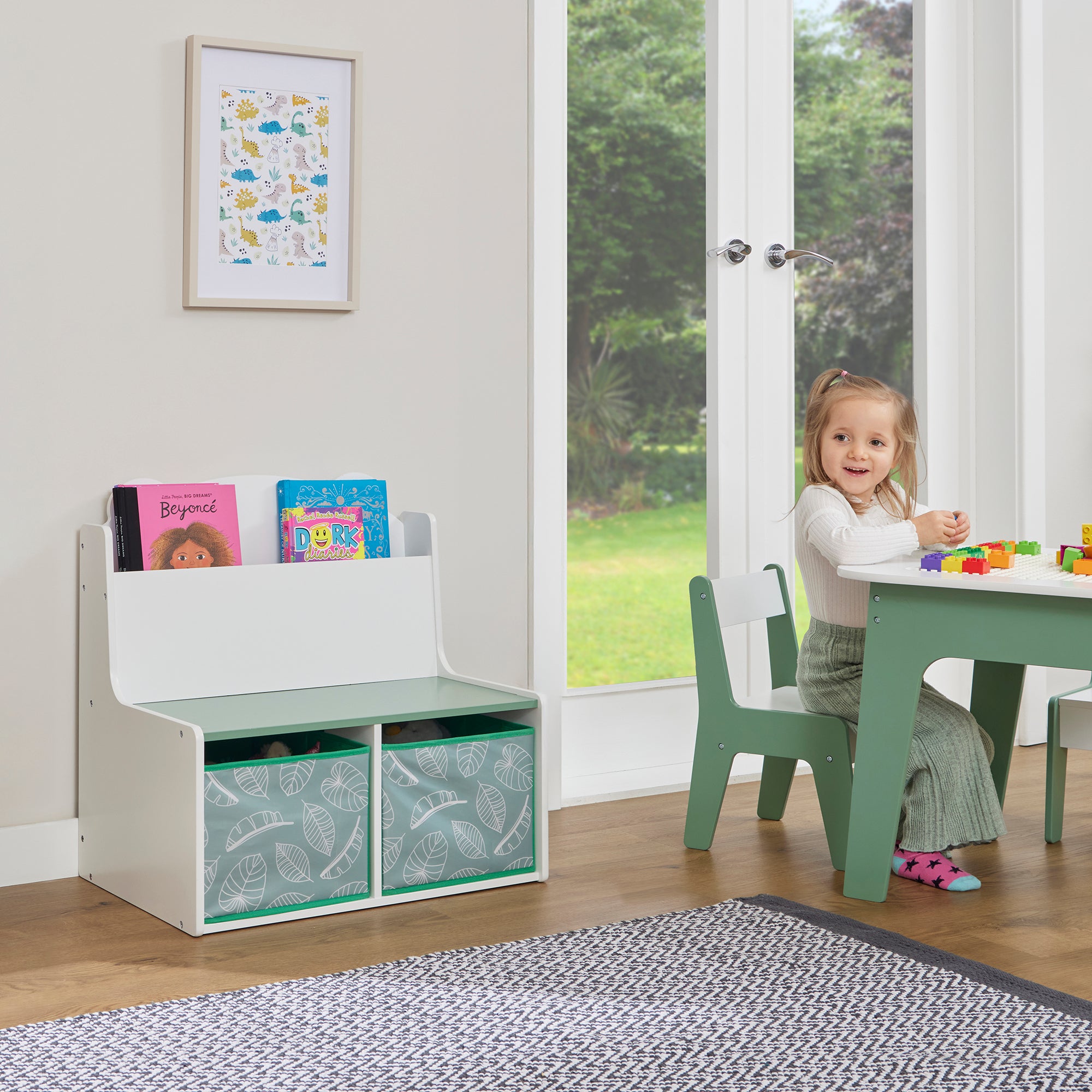 Kids Teddy Bear Bookcase with Storage & Seat (Ages 3+)
