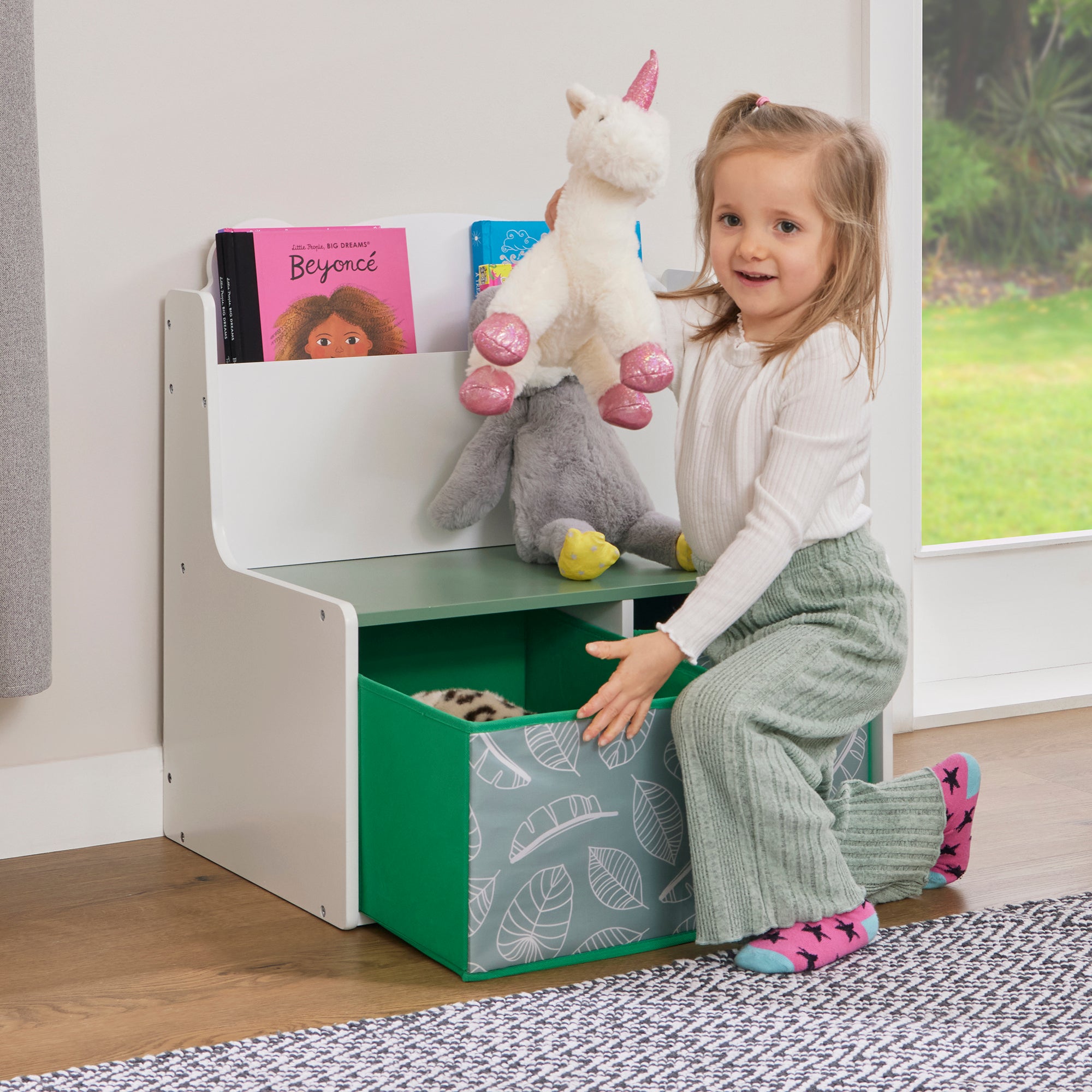 Kids Teddy Bear Bookcase with Storage & Seat (Ages 3+)