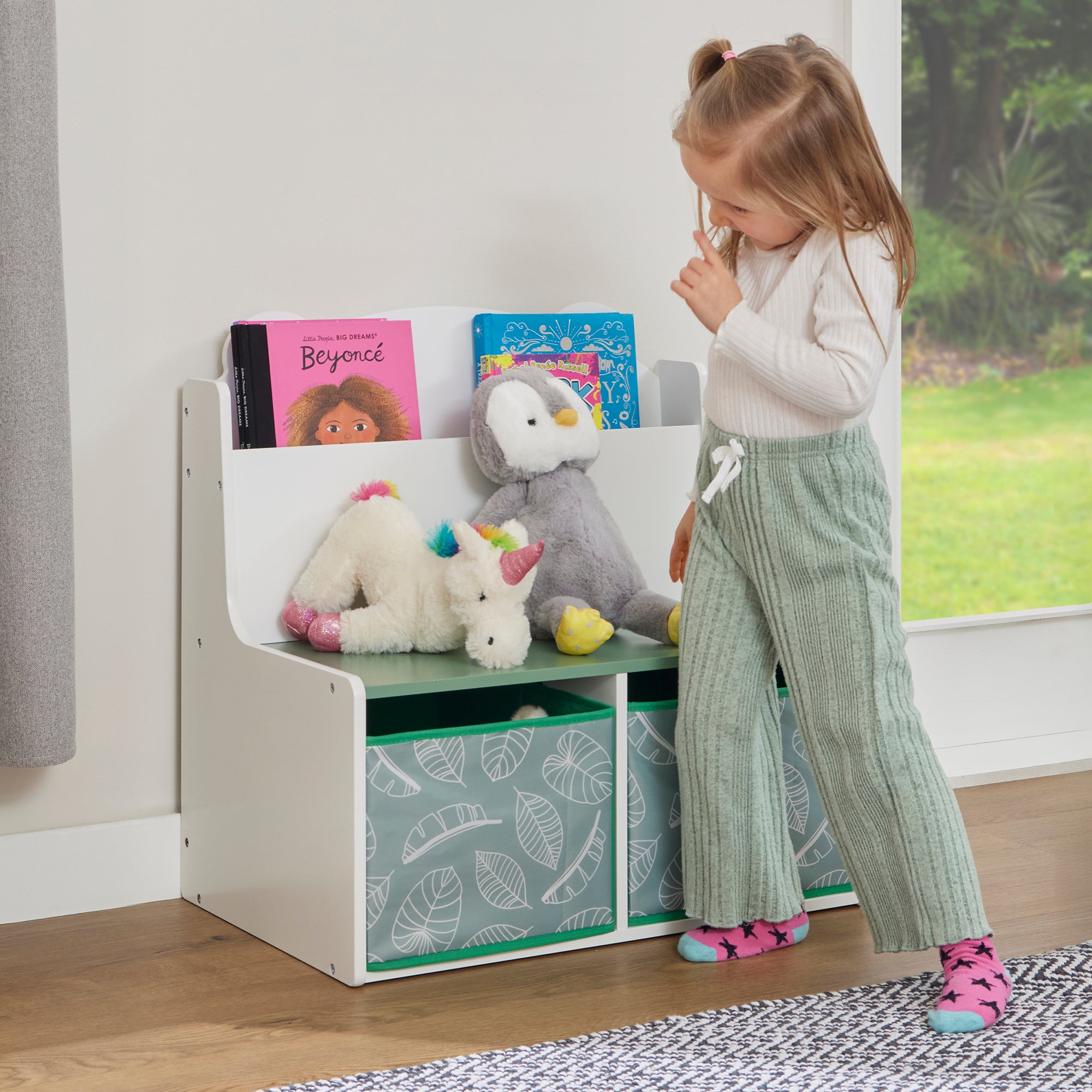 Kids Teddy Bear Bookcase with Storage & Seat (Ages 3+)