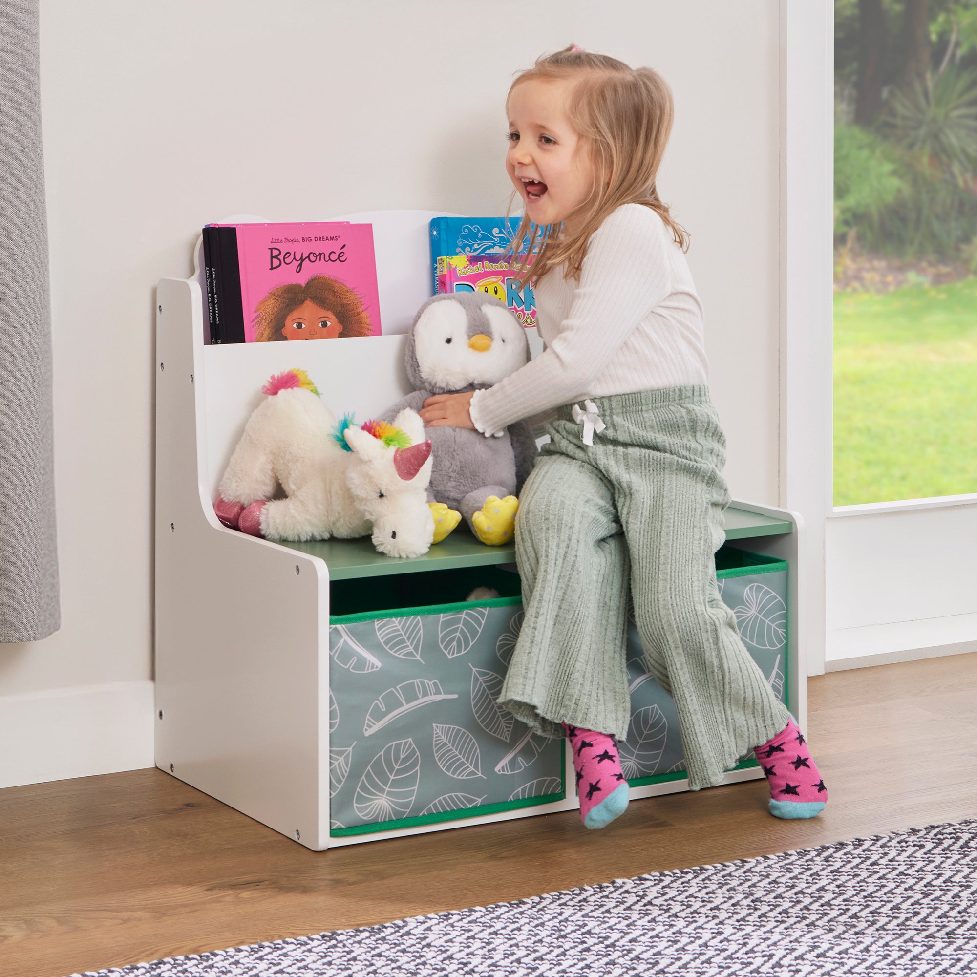 Kids Teddy Bear Bookcase with Storage & Seat (Ages 3+)