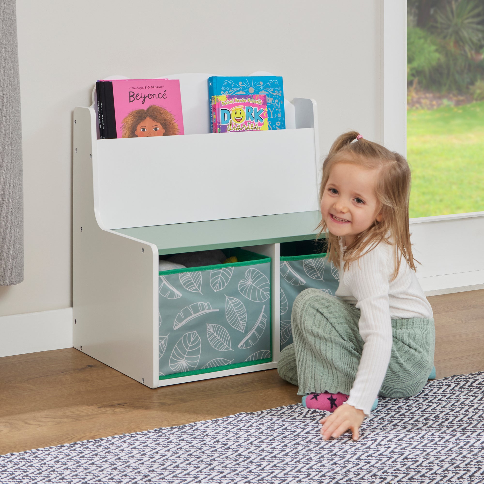 Kids Teddy Bear Bookcase with Storage & Seat (Ages 3+)