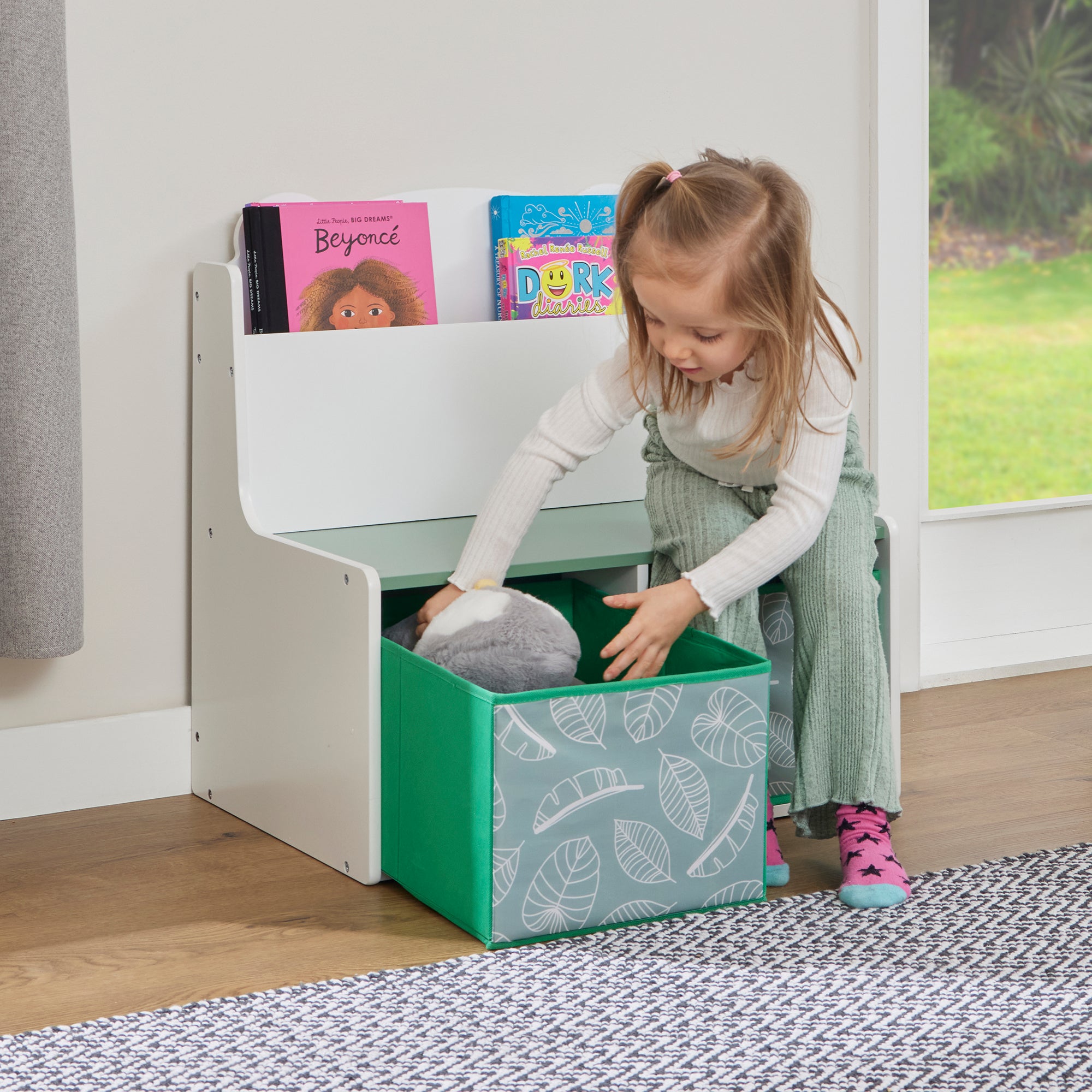 Kids Teddy Bear Bookcase with Storage & Seat (Ages 3+)