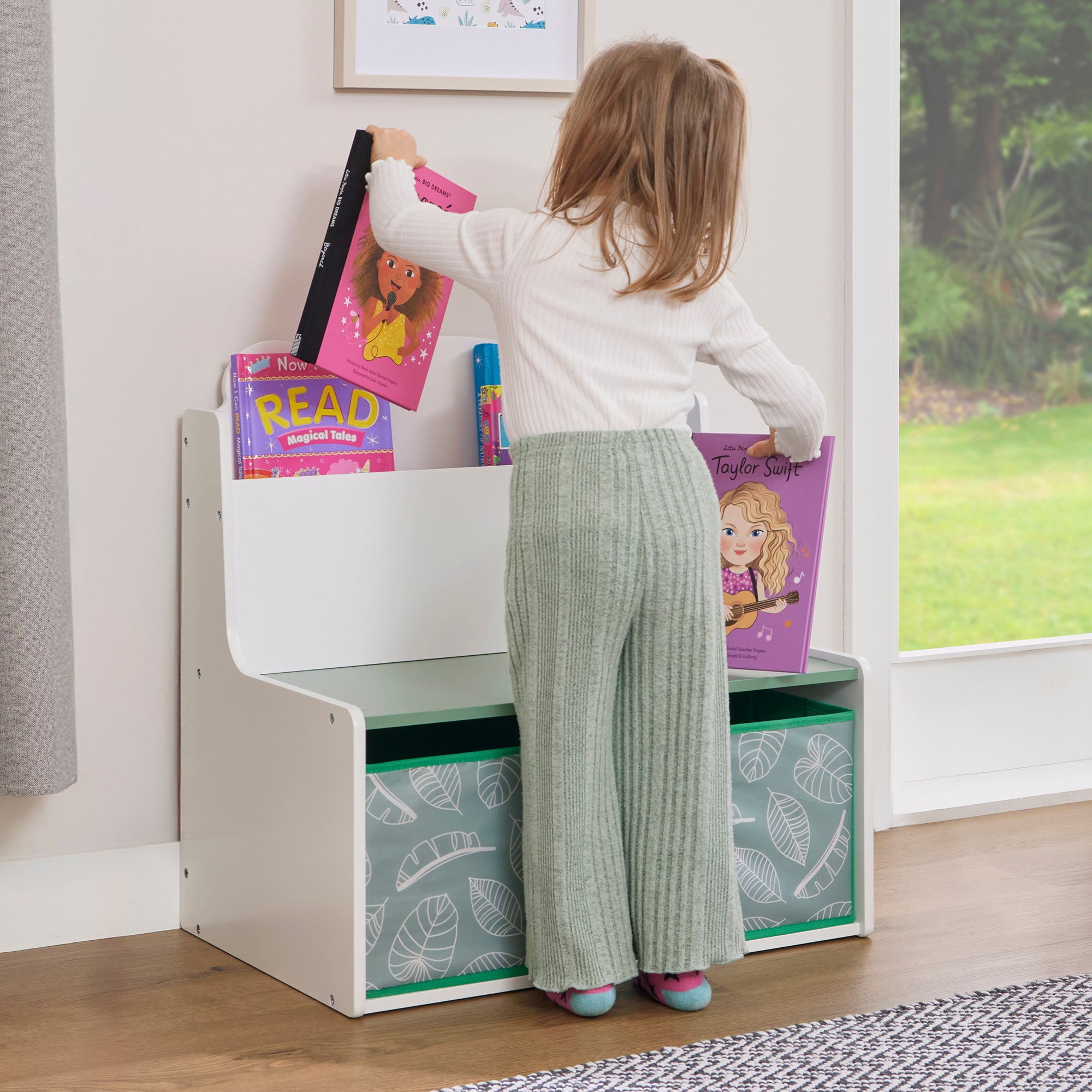 Kids Teddy Bear Bookcase with Storage & Seat (Ages 3+)
