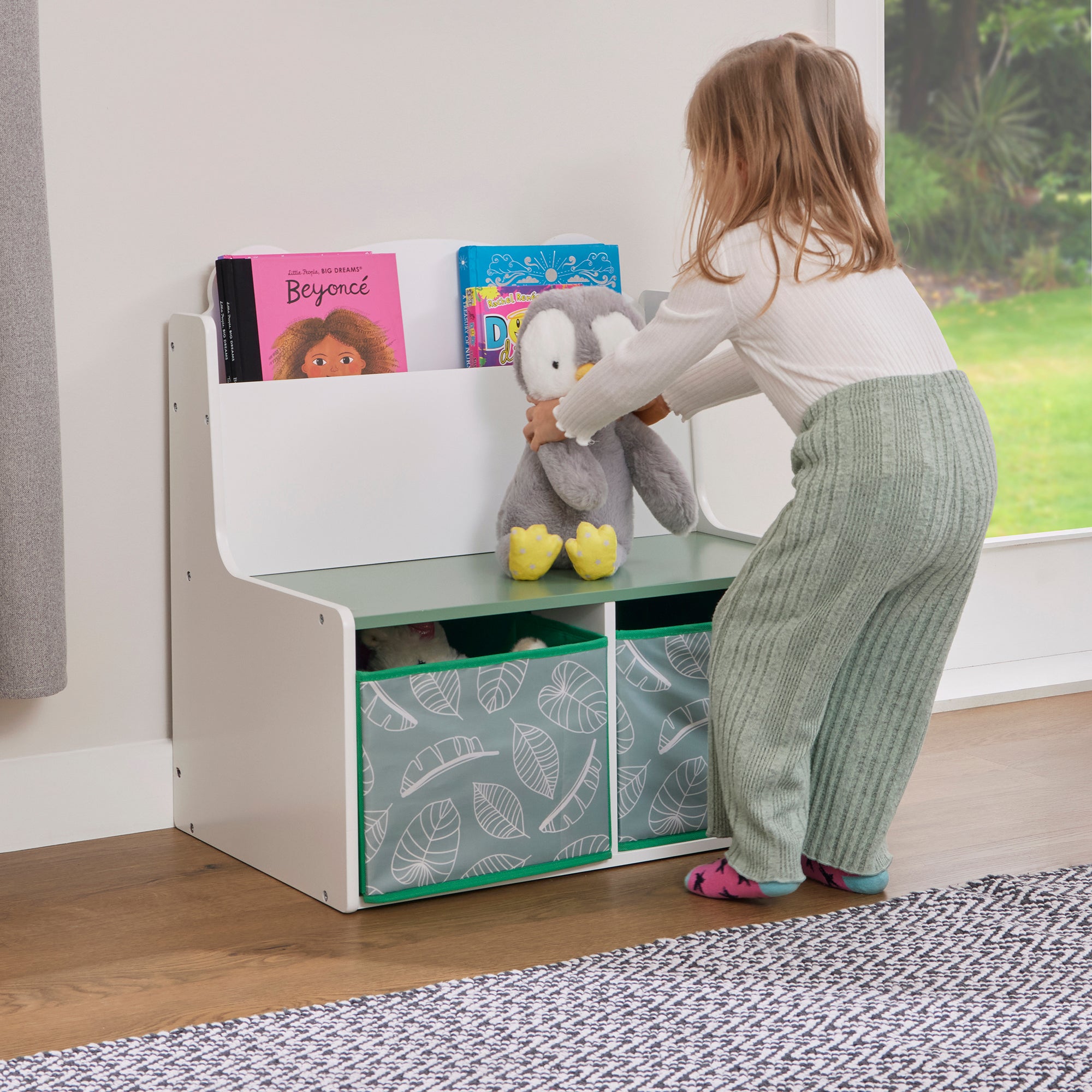 Kids Teddy Bear Bookcase with Storage & Seat (Ages 3+)