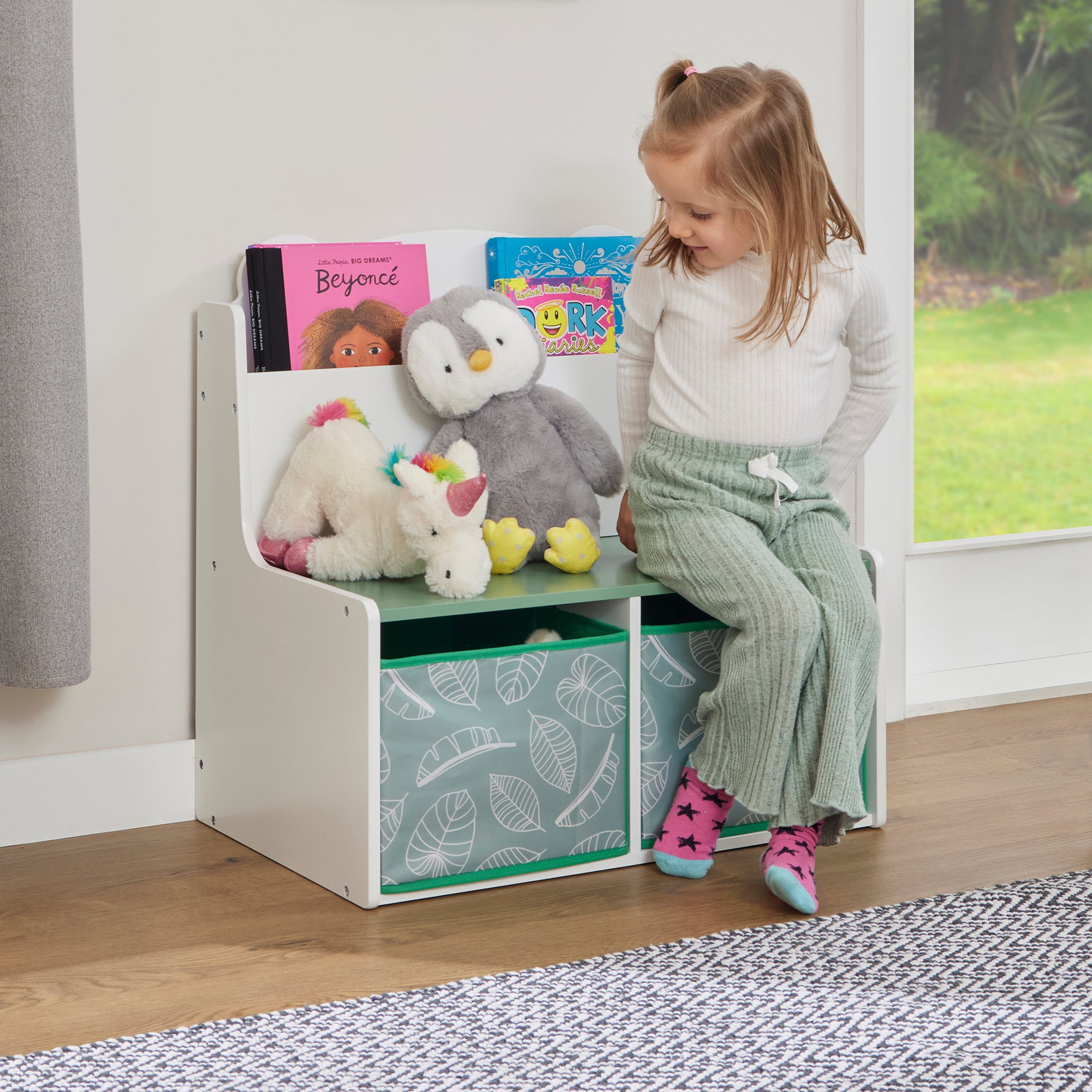 Kids Teddy Bear Bookcase with Storage & Seat (Ages 3+)