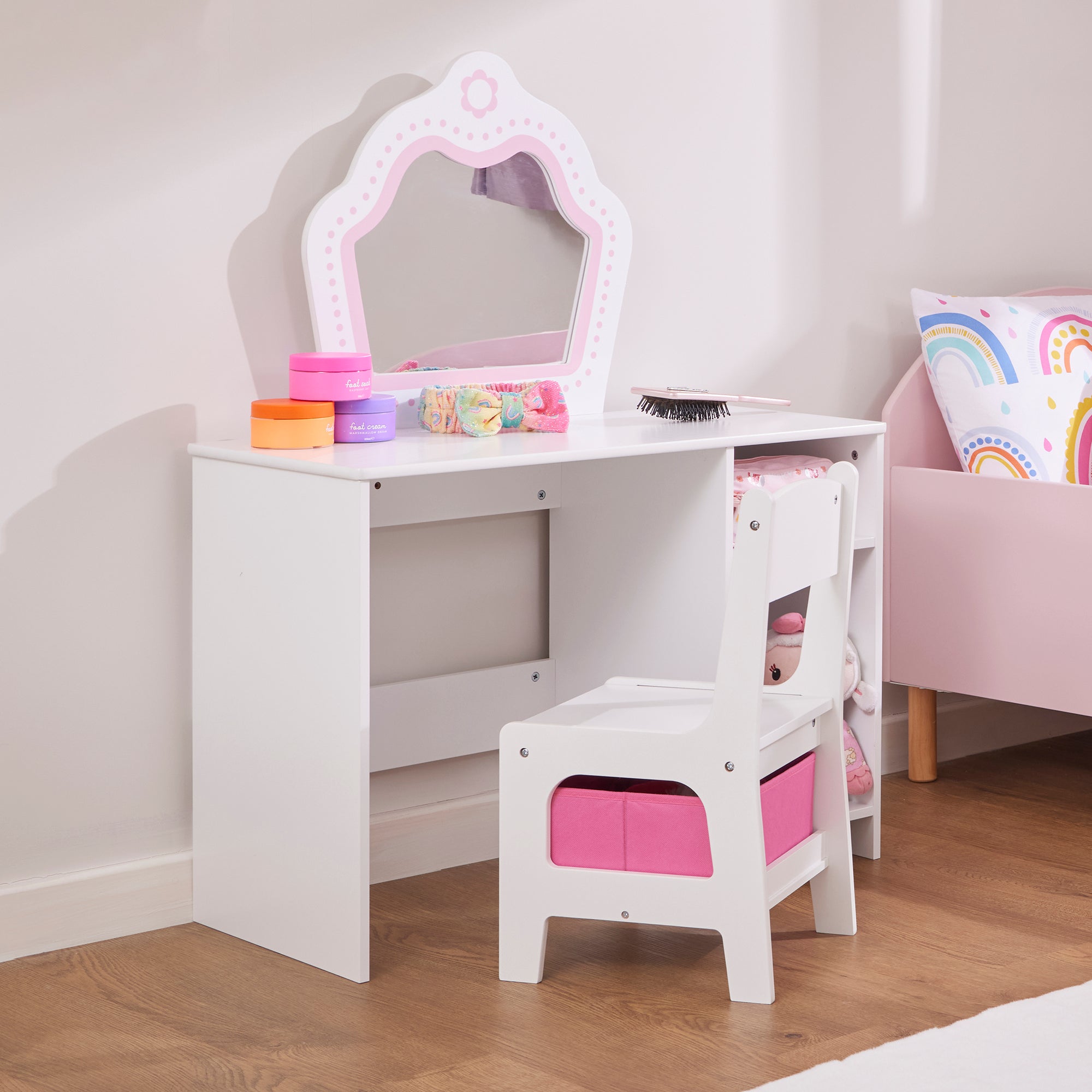 Kids Dressing Table with Mirror & Storage (Ages 2+)