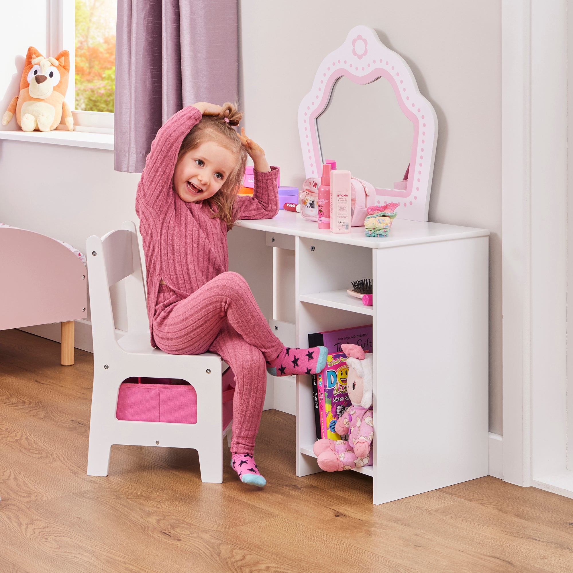 Kids Dressing Table with Mirror & Storage (Ages 2+)
