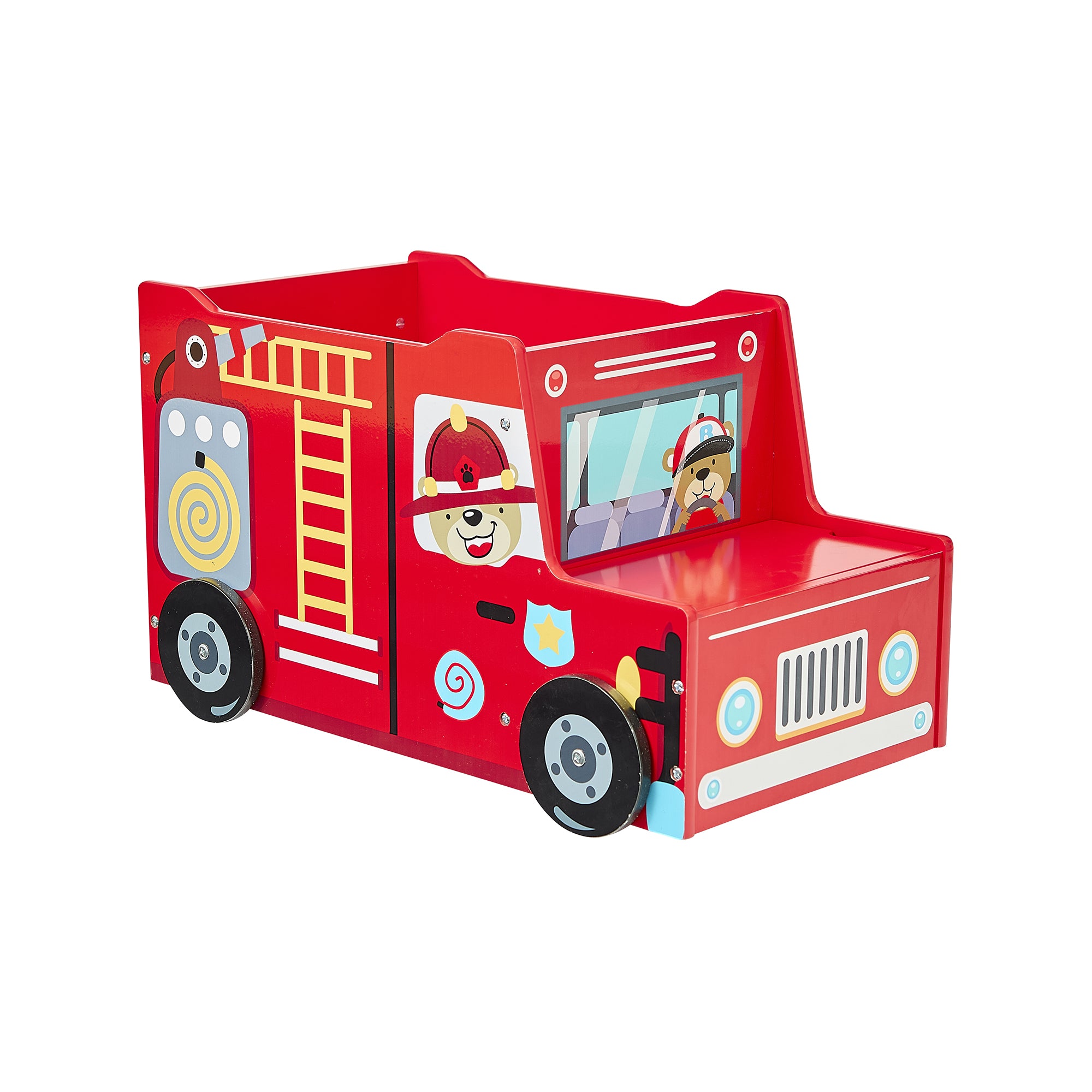 Fire Engine Kids Toy Box – Storage with Lid (Ages 2+)
