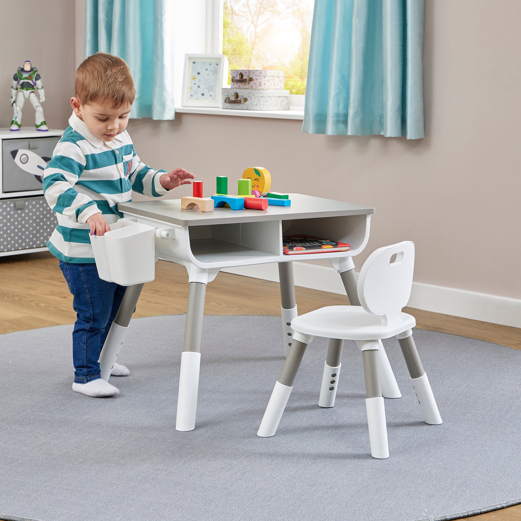 Kids Scandi Grow-with-Me Table & Chair Set (Ages 3-7)
