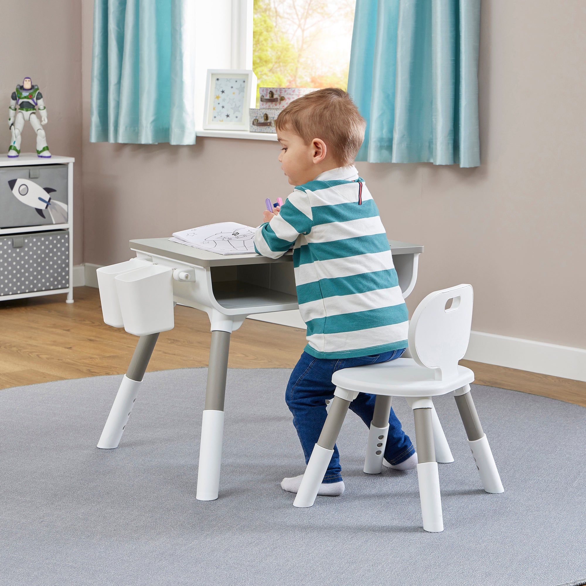 Kids Scandi Grow-with-Me Table & Chair Set (Ages 3-7)
