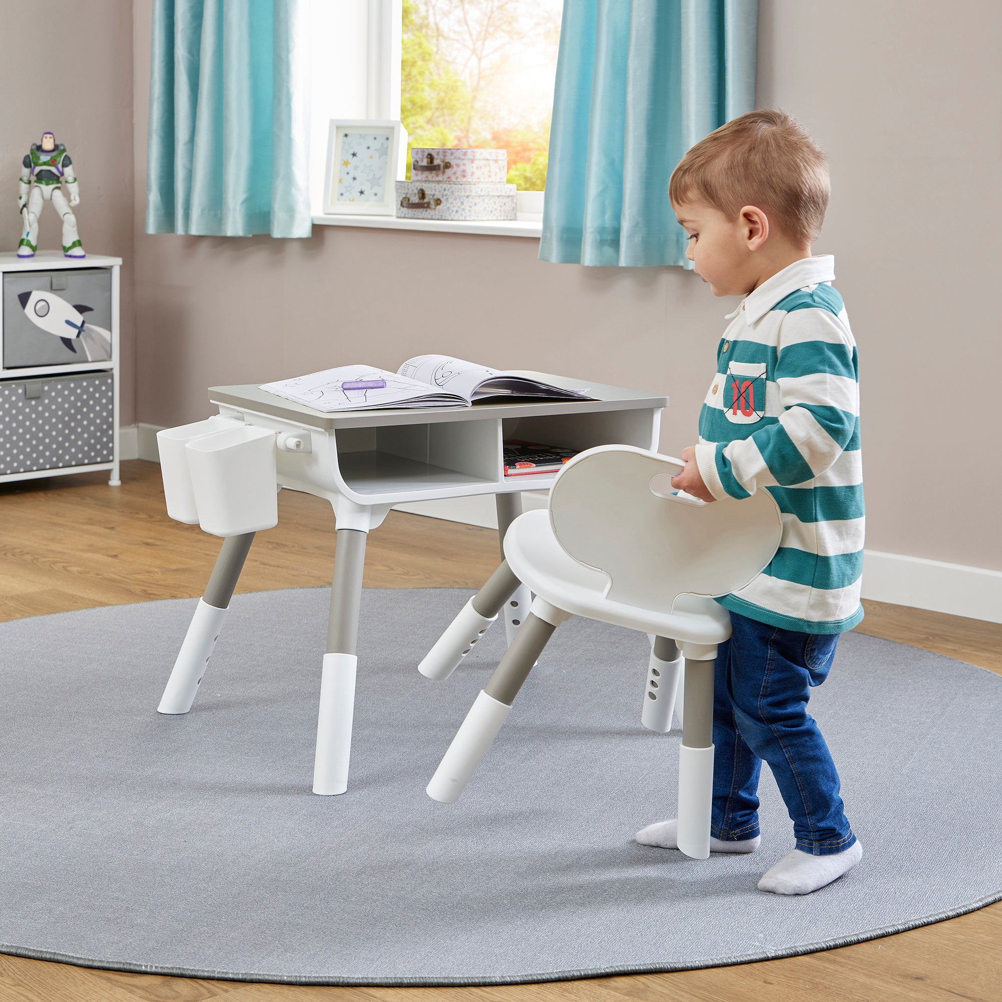Kids Scandi Grow-with-Me Table & Chair Set (Ages 3-7)