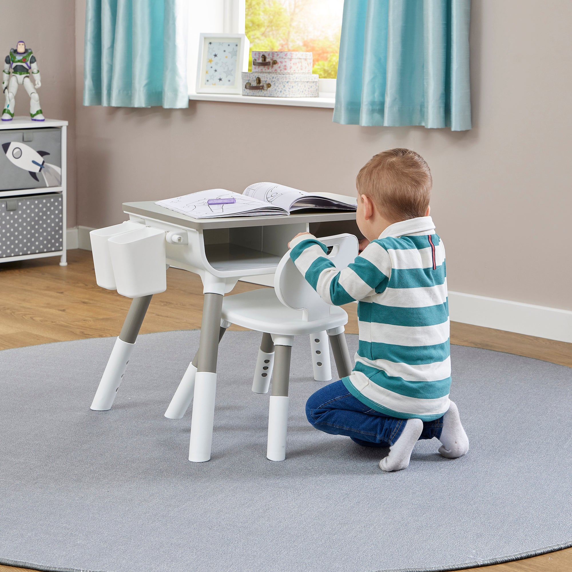 Kids Scandi Grow-with-Me Table & Chair Set (Ages 3-7)