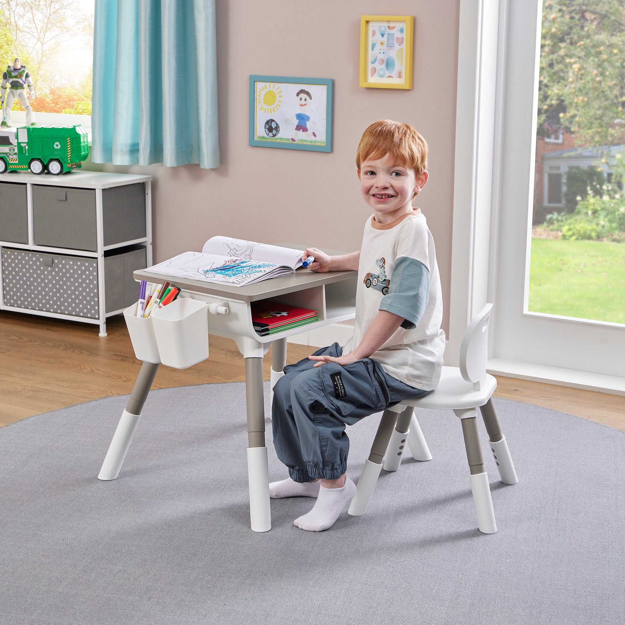 Kids Scandi Grow-with-Me Table & Chair Set (Ages 3-7)