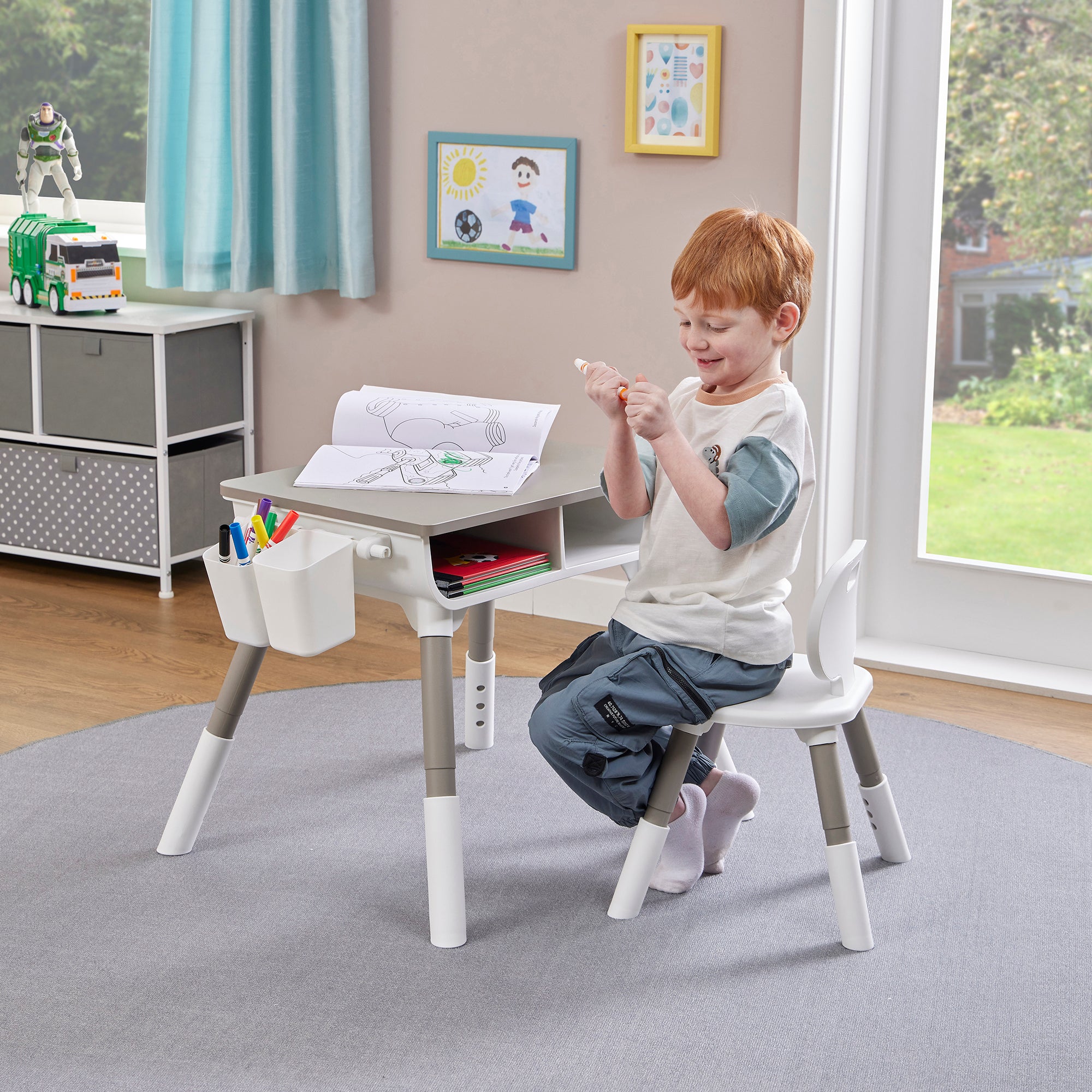 Kids Scandi Grow-with-Me Table & Chair Set (Ages 3-7)