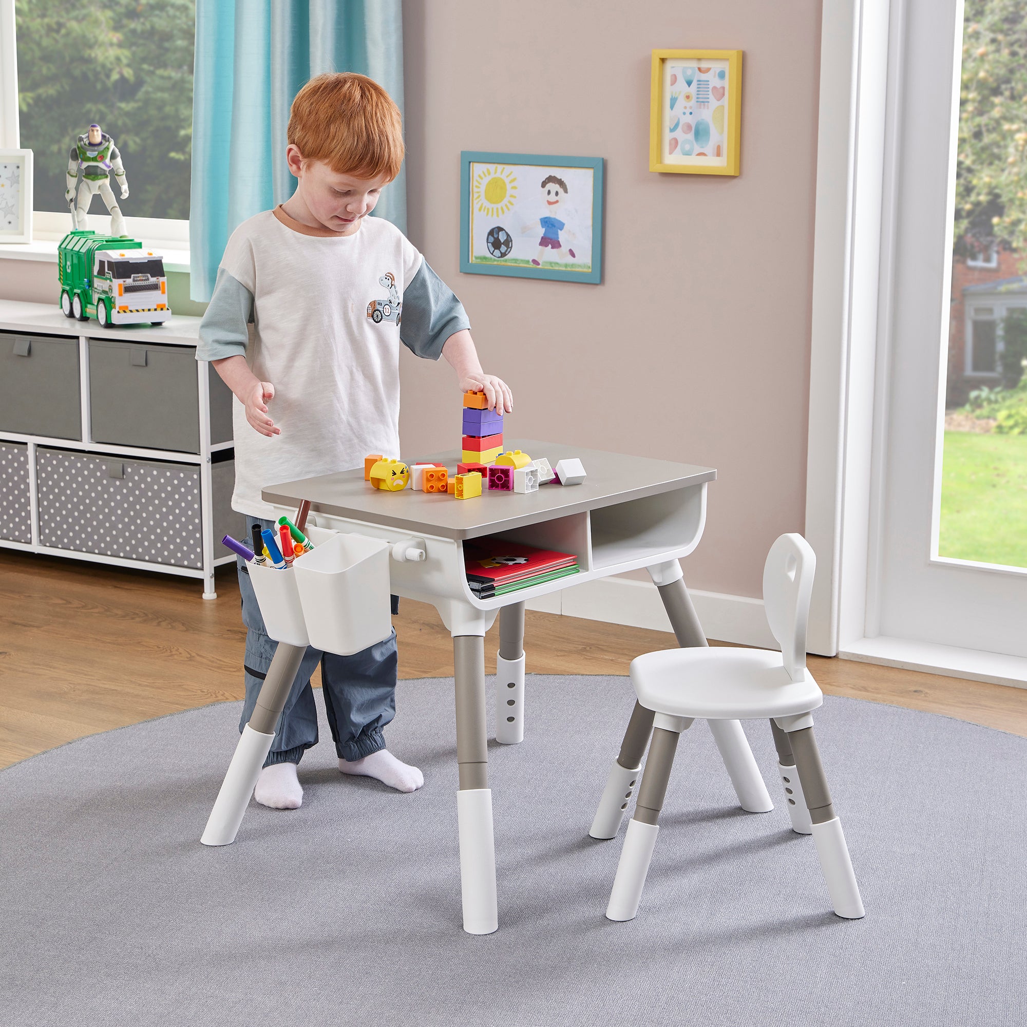 Kids Scandi Grow-with-Me Table & Chair Set (Ages 3-7)