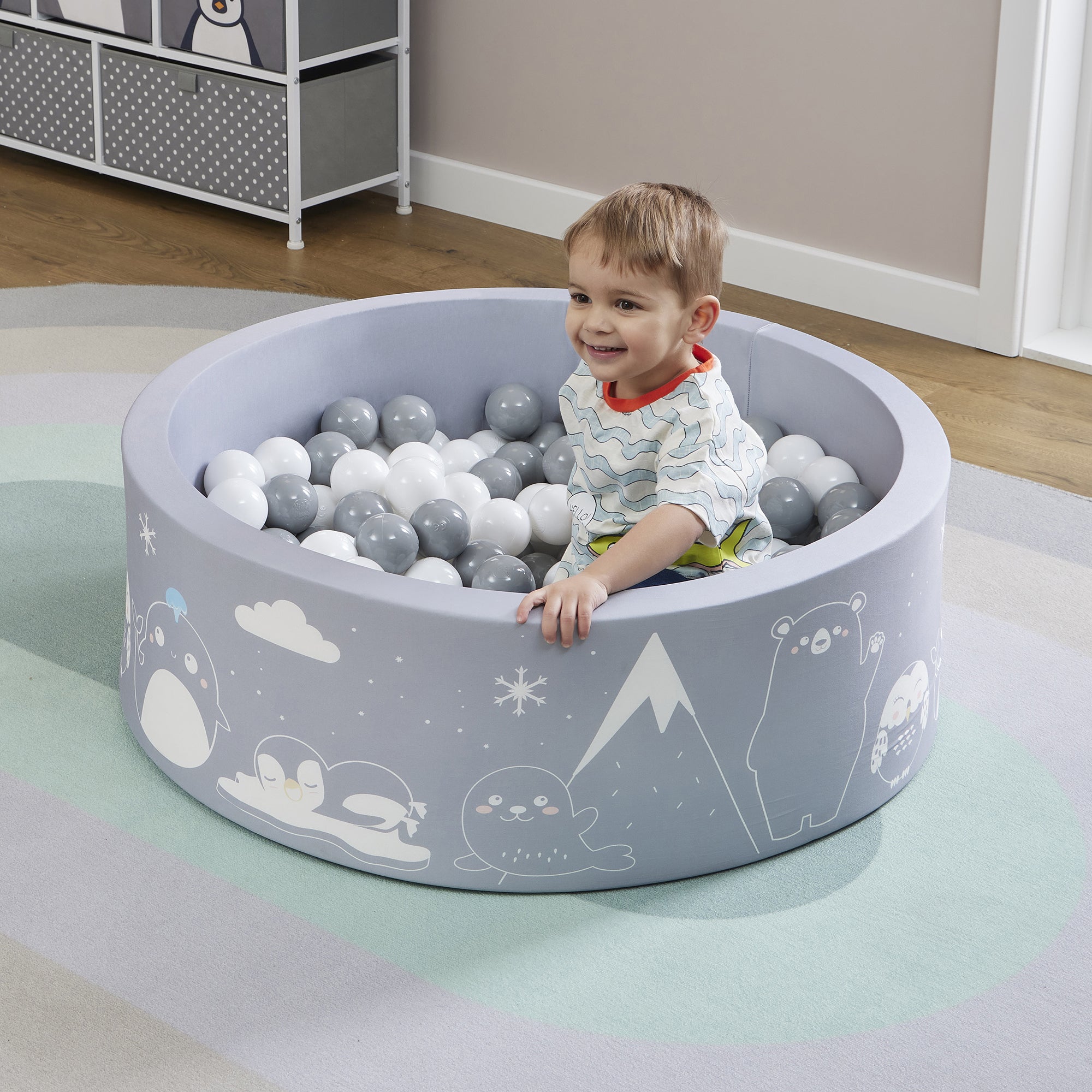 Kids Soft Foam Ball Pit with 200 balls – Sensory Play (6 Months-3 Years)