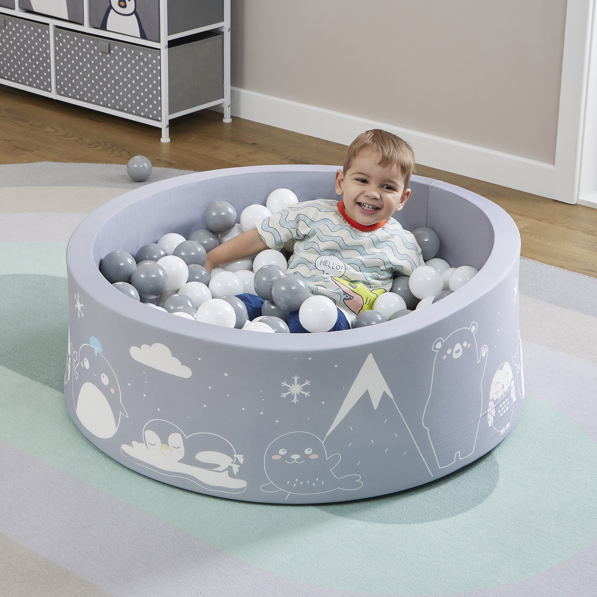 Kids Soft Foam Ball Pit with 200 balls – Sensory Play (6 Months-3 Years)