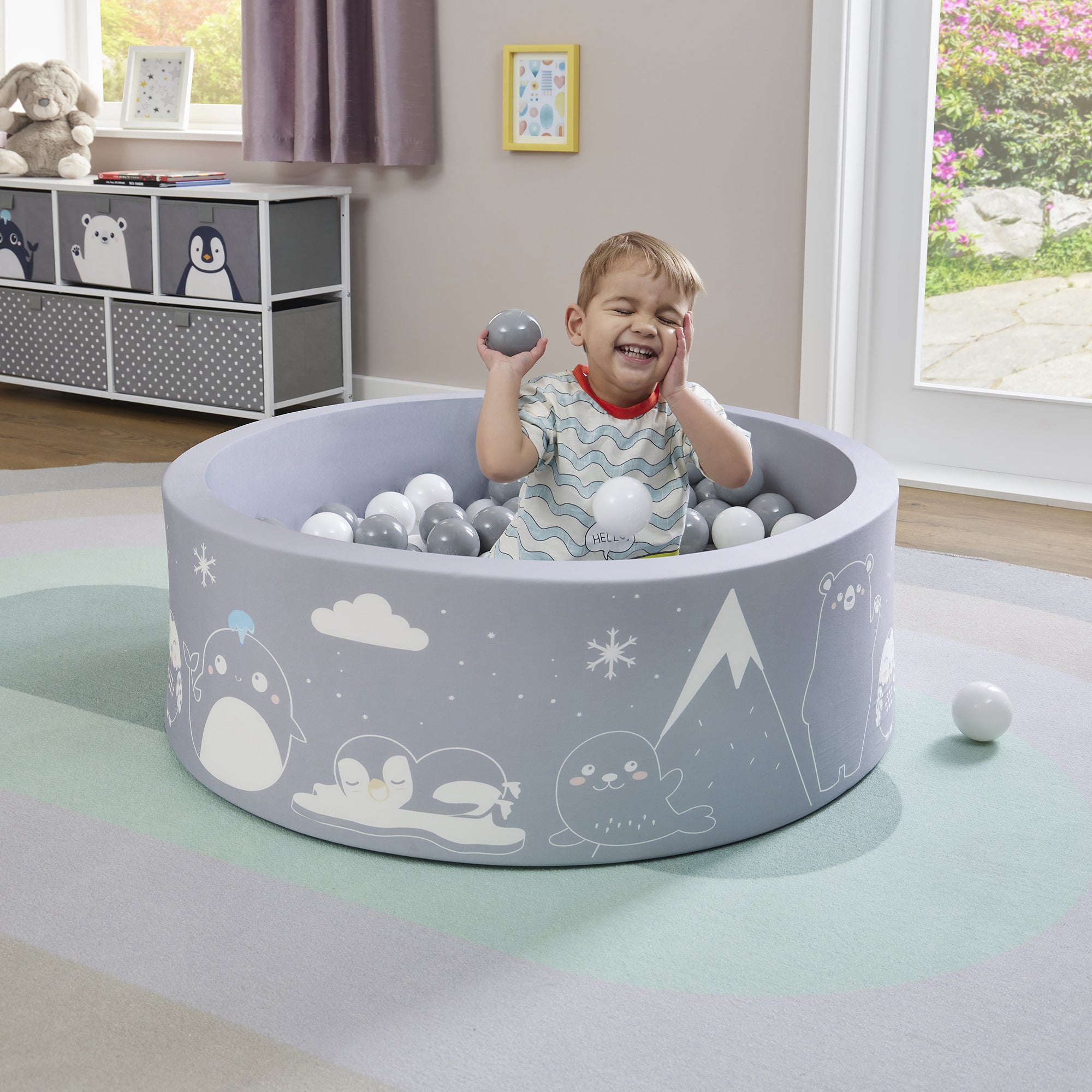 Kids Soft Foam Ball Pit with 200 balls – Sensory Play (6 Months-3 Years)