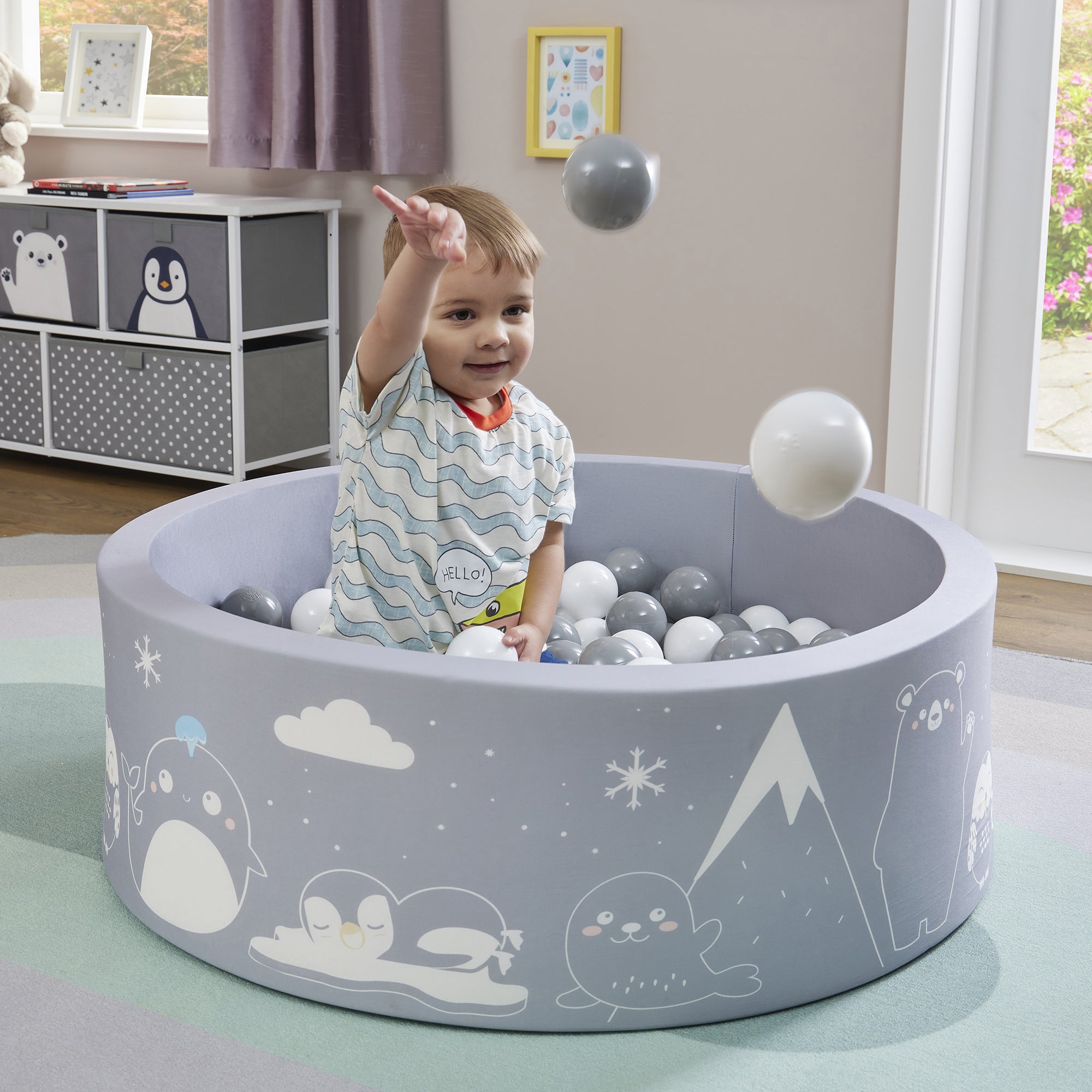 Kids Soft Foam Ball Pit with 200 balls – Sensory Play (6 Months-3 Years)