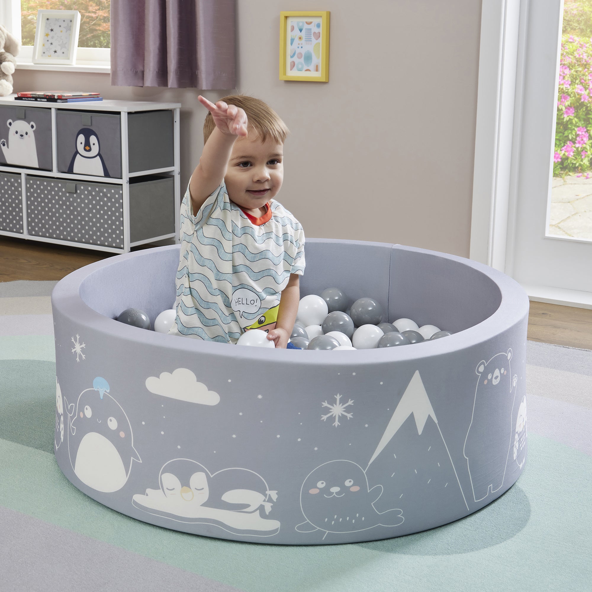 Kids Soft Foam Ball Pit with 200 balls – Sensory Play (6 Months-3 Years)