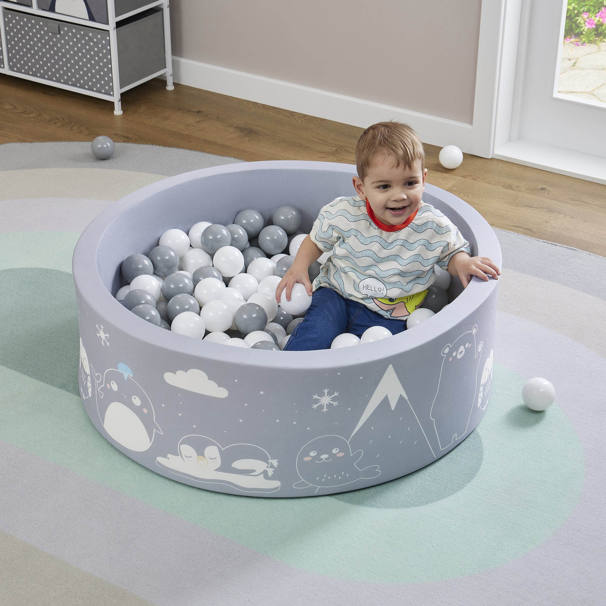Kids Soft Foam Ball Pit with 200 balls – Sensory Play (6 Months-3 Years)