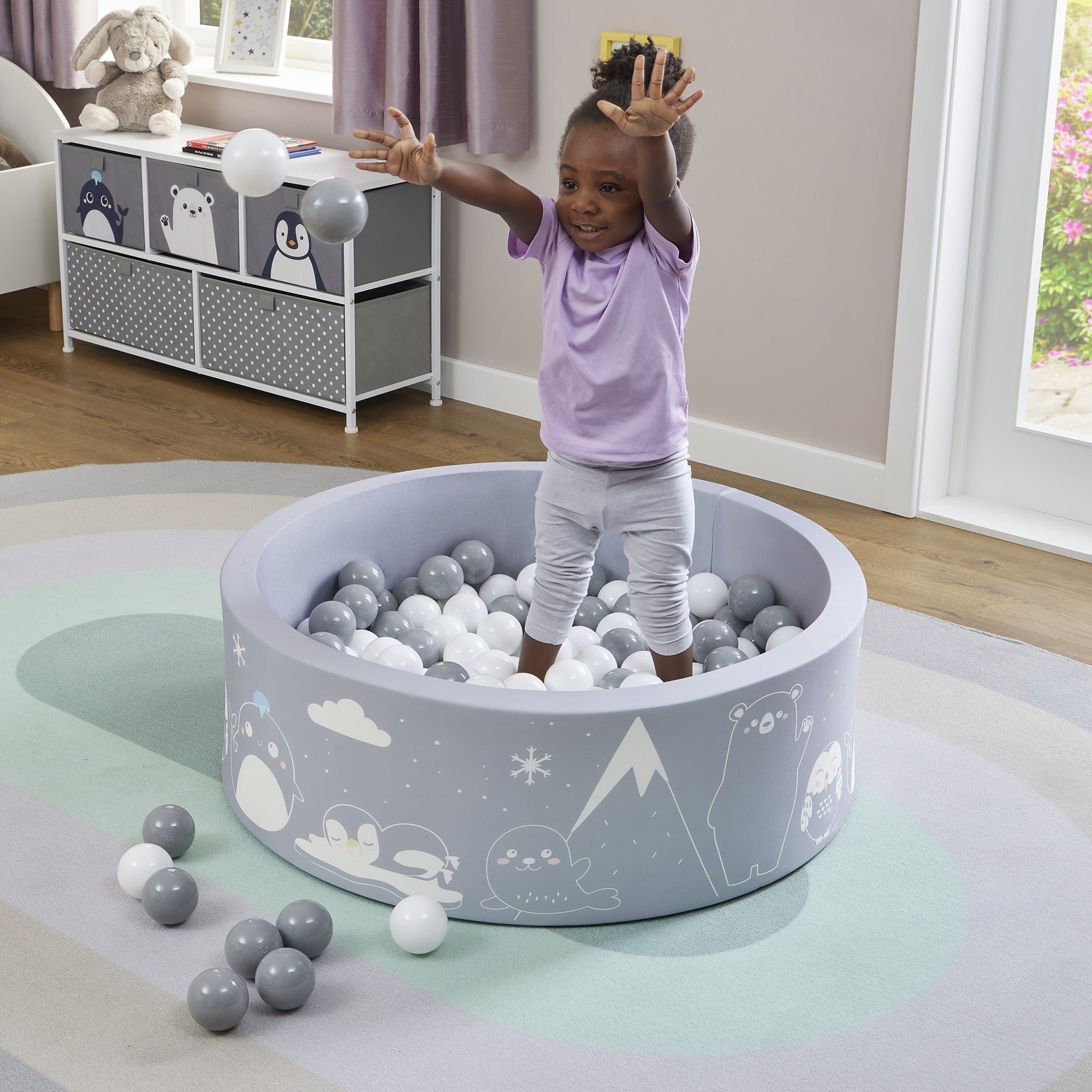 Kids Soft Foam Ball Pit with 200 balls – Sensory Play (6 Months-3 Years)